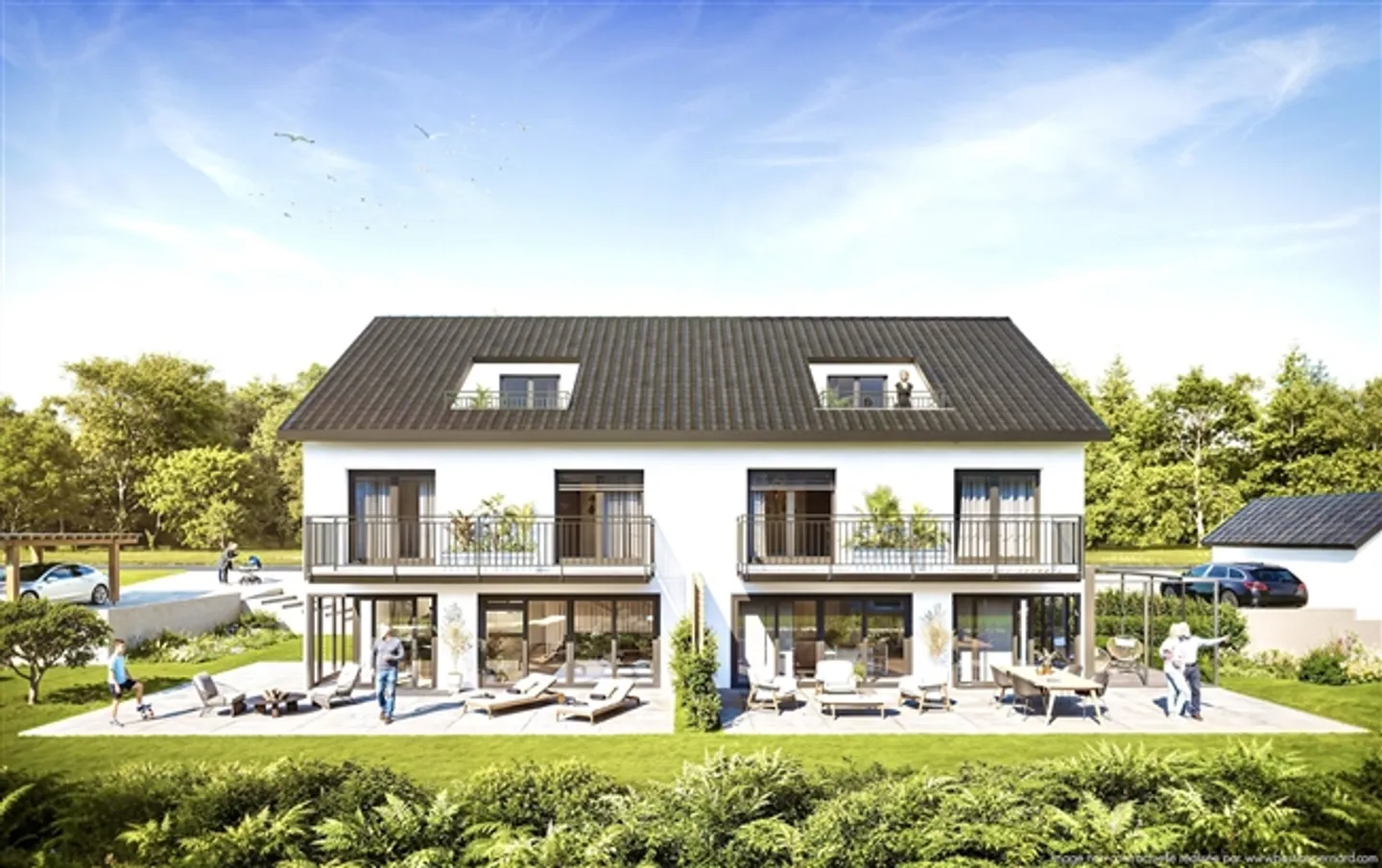 «Doppelhaushälfte von 5,5 Zimmern mit Verenda, Gartenhaus und Garage (lotB)» - Foto 11 von 13