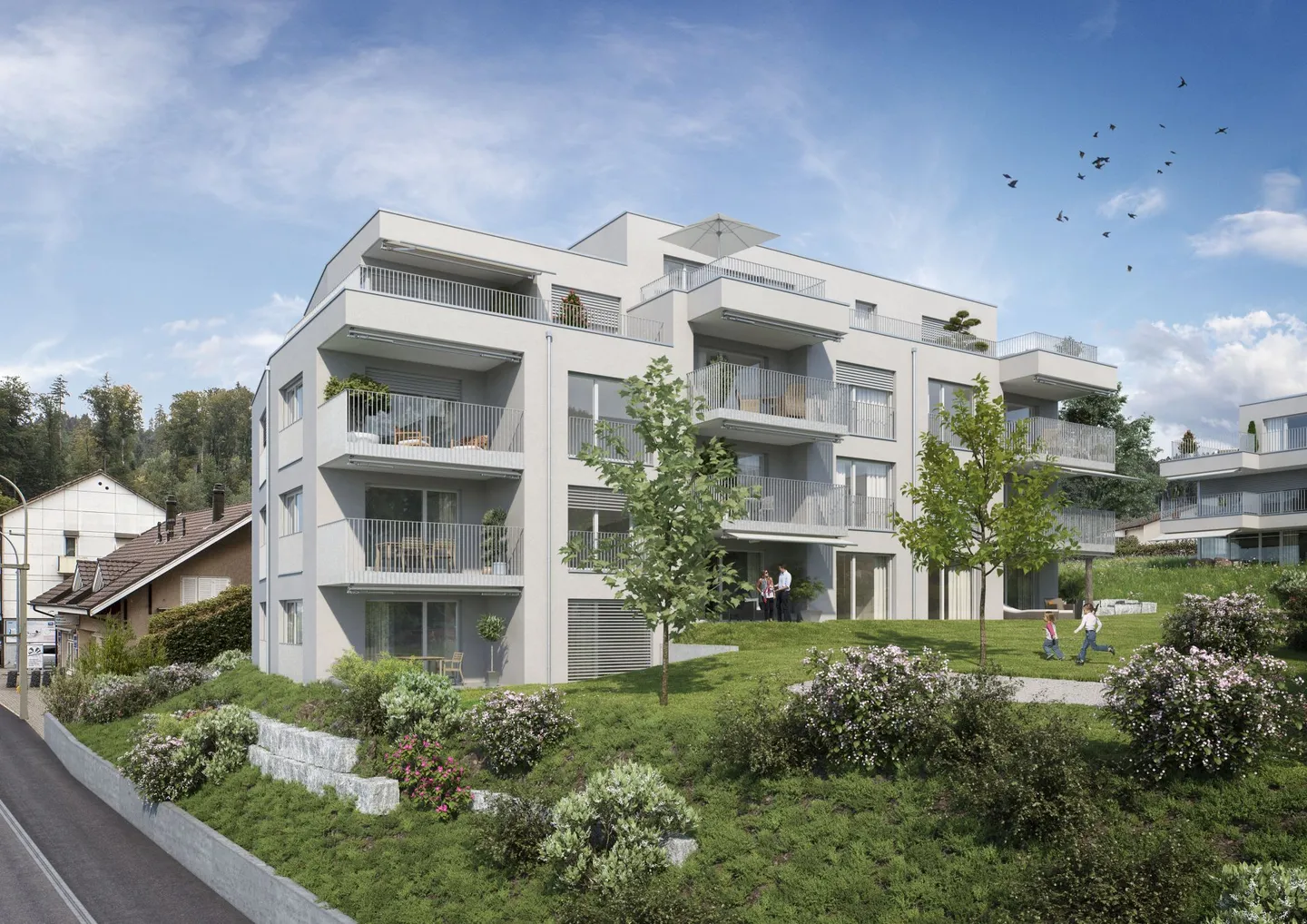 Appartement moderne de 3,5 pièces au rez-de-chaussée à louer - Photo 1 sur 5