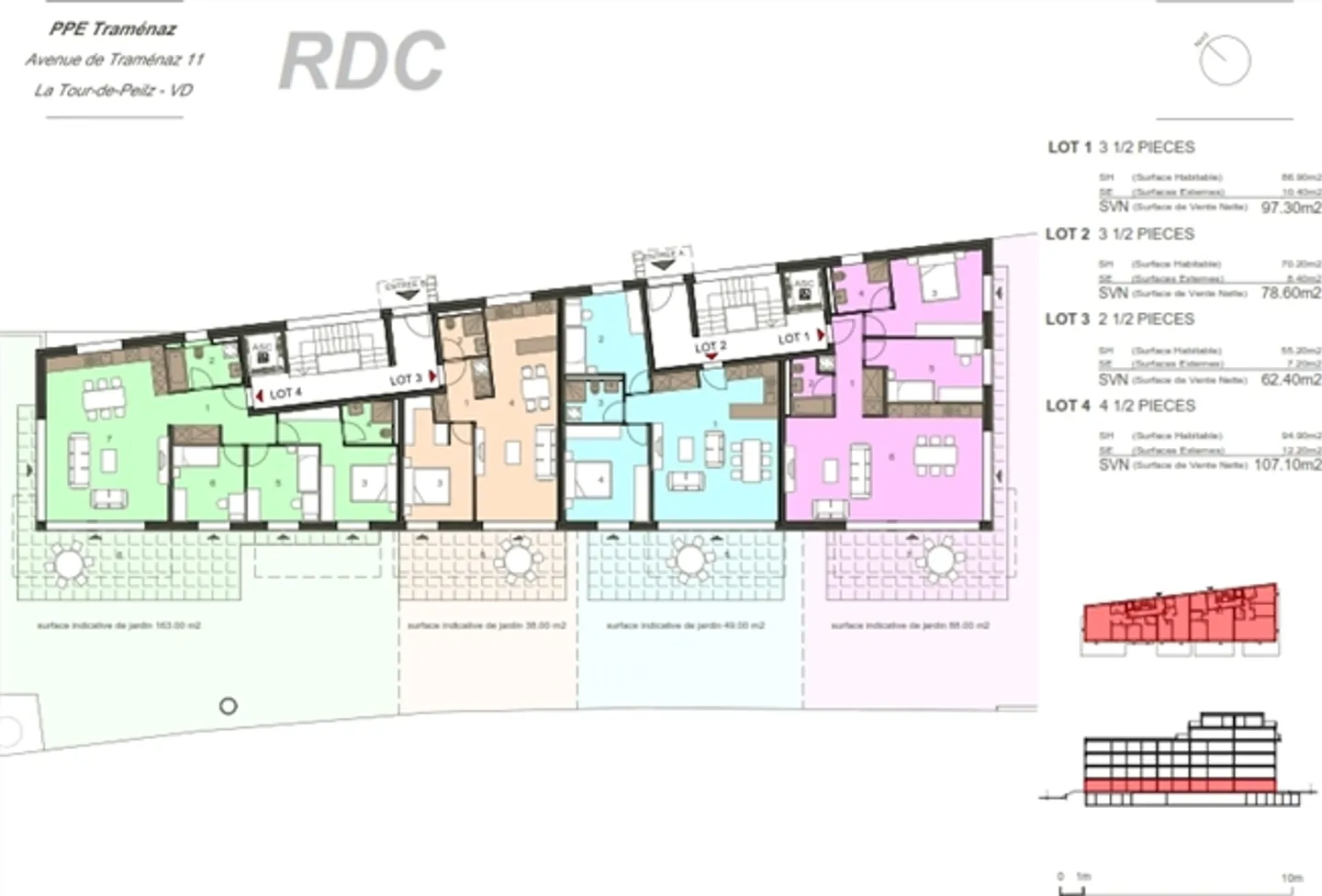 Lot 1 _ Nuovo appartamento di 3,5 stanze con giardino in vendita a La Tour-de-Peilz - Foto 5 di 13