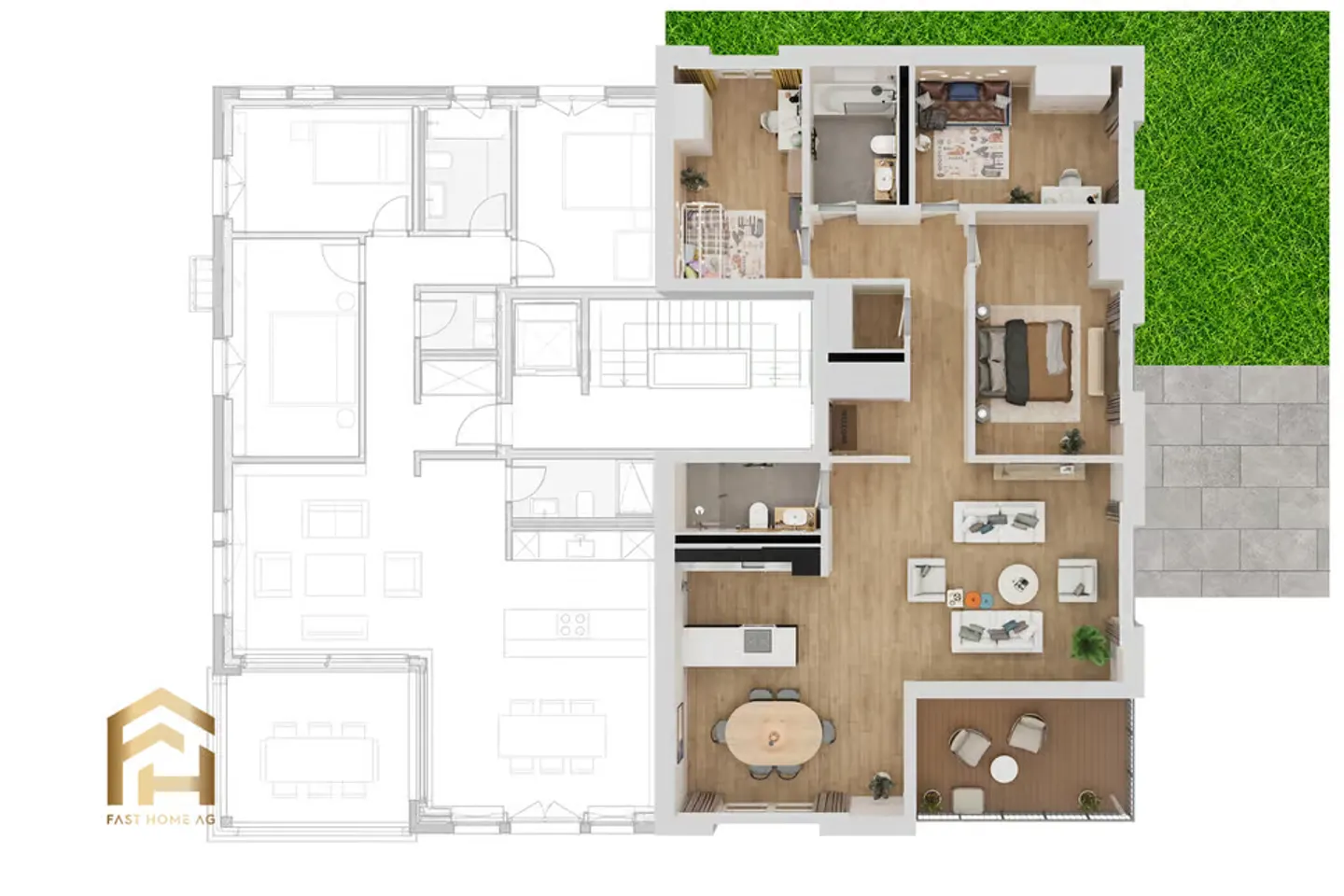 Nuovo appartamento di 4,5 locali al piano terra con area giardino - Foto 3 di 13