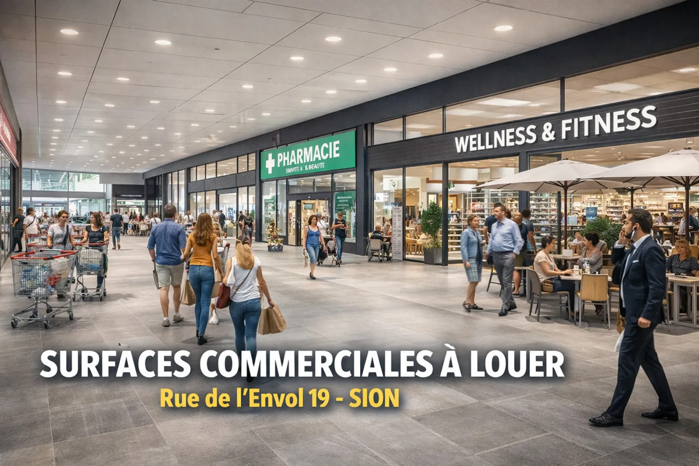 For rent - Divisible commercial spaces in Sion, Rue de l'Envol 19 - Photo 1 of 1