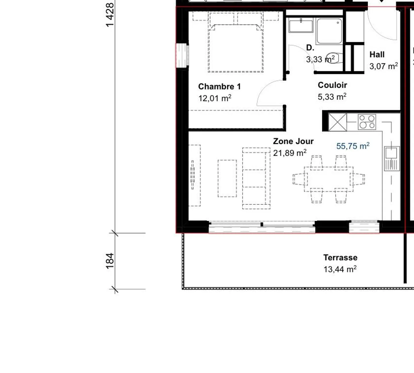 Appartement moderne à Saxon - Photo 2 sur 5