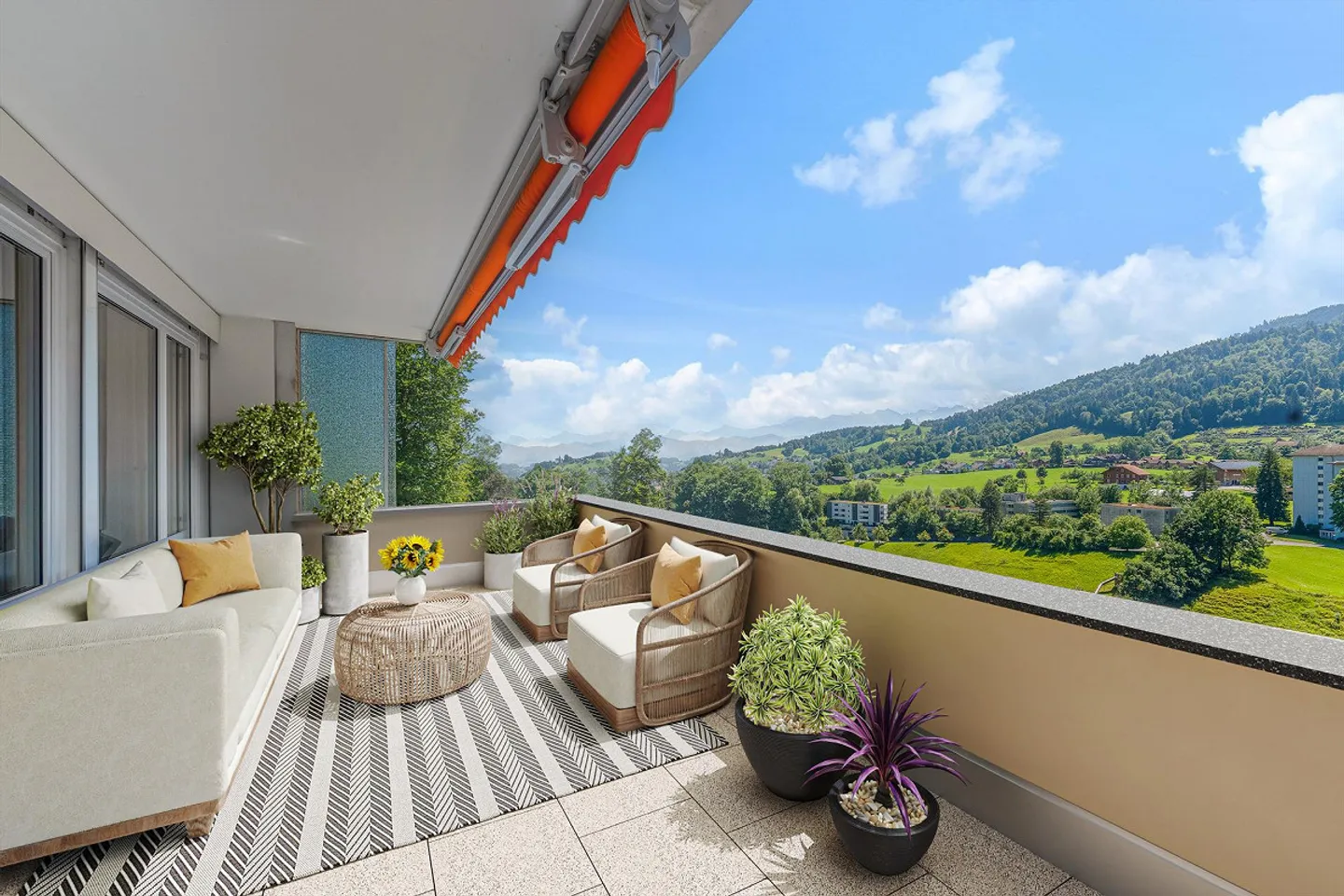 Appartement terrasse moderne et élégant de 2,5 pièces à Kriens-Obernau - Photo 1 sur 13