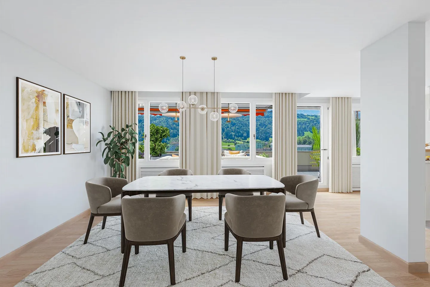 Appartement terrasse moderne et élégant de 2,5 pièces à Kriens-Obernau - Photo 2 sur 13