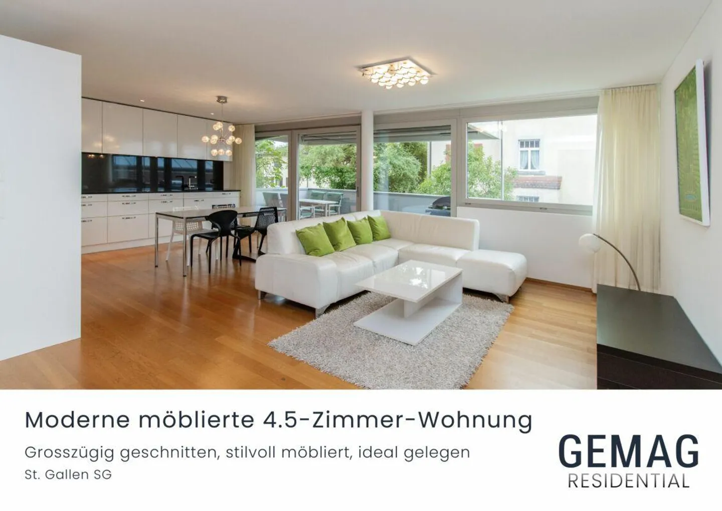 Furnished 4.5-room apartment near HSG - modern, bright & ready to move in - Photo 1 of 13