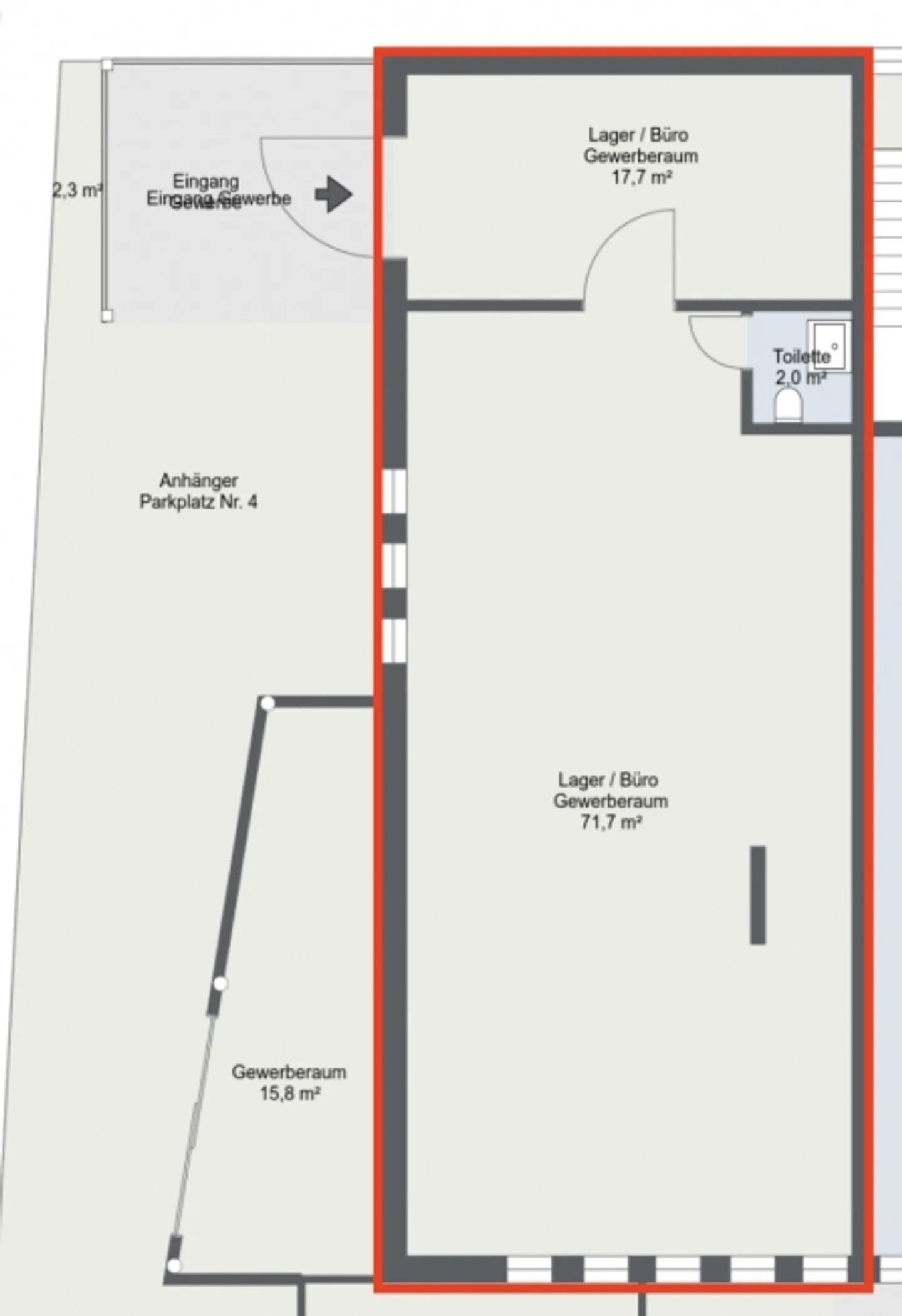 Versatile commercial space (92 m²) on the ground floor in Gurmels available immediately - Photo 6 of 6