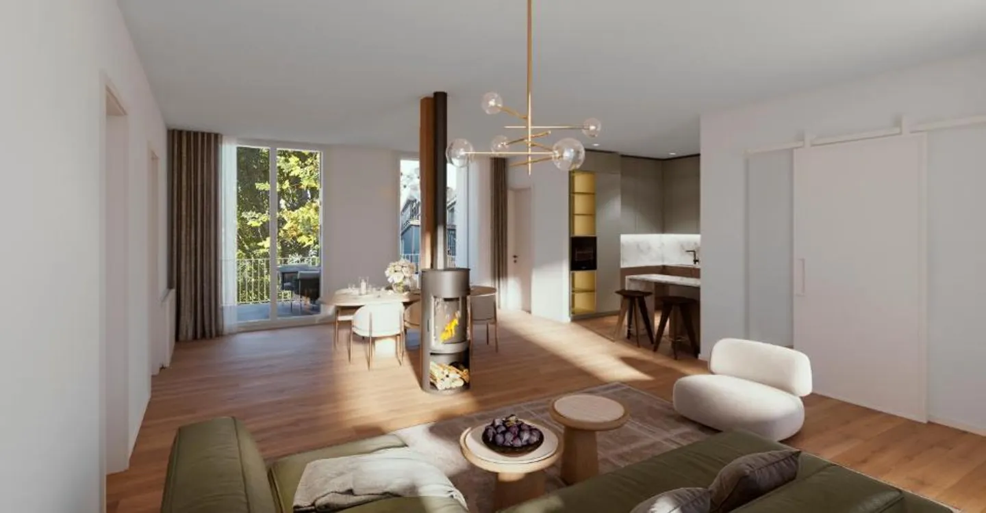 Appartement lumineux de 3,5 pièces au rez-de-chaussée avec balcon (EG Saal) - Photo 4 sur 7