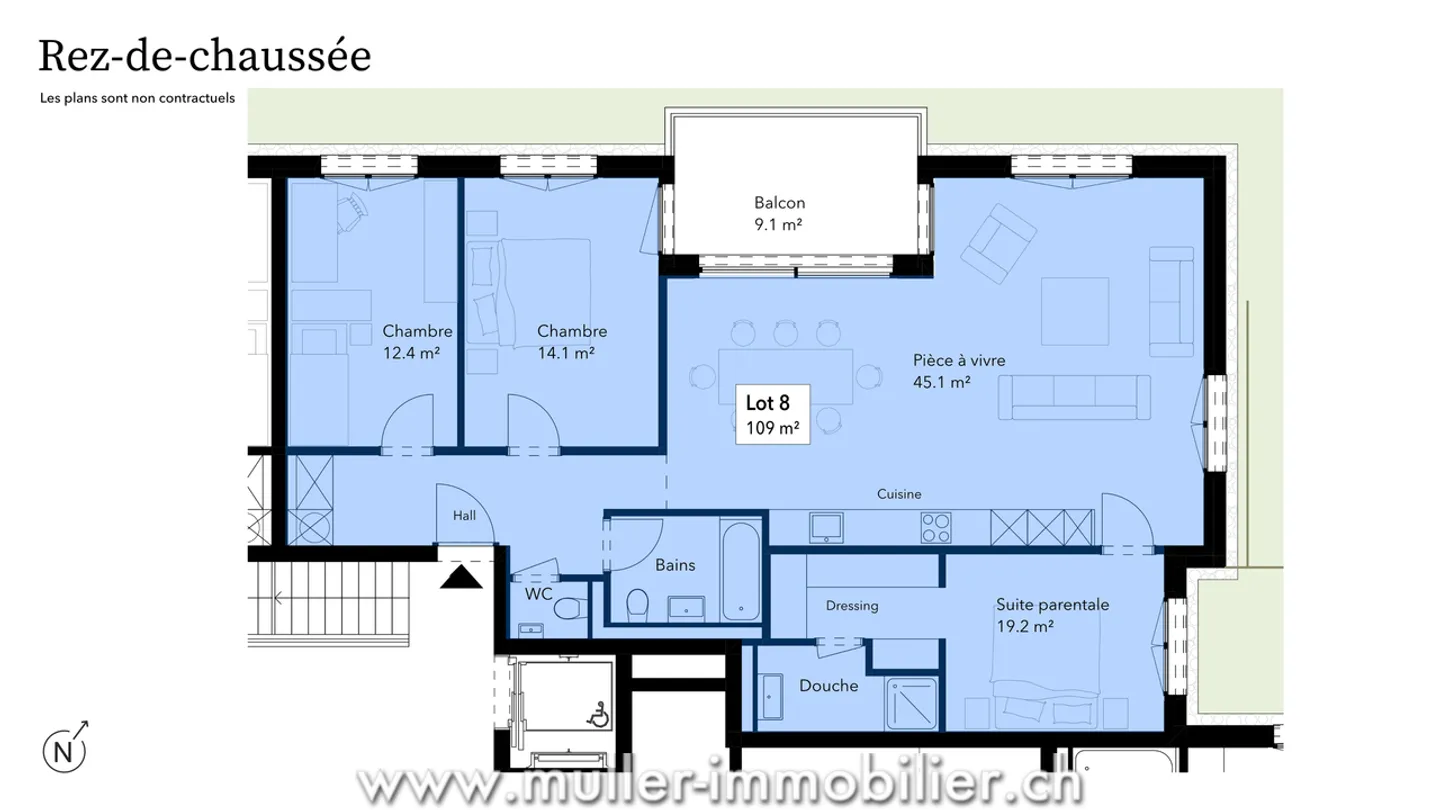 Siviriez, 4,5 neu mit Balkon und großen Fenstern bereit zum Bauen! - Foto 6 von 12