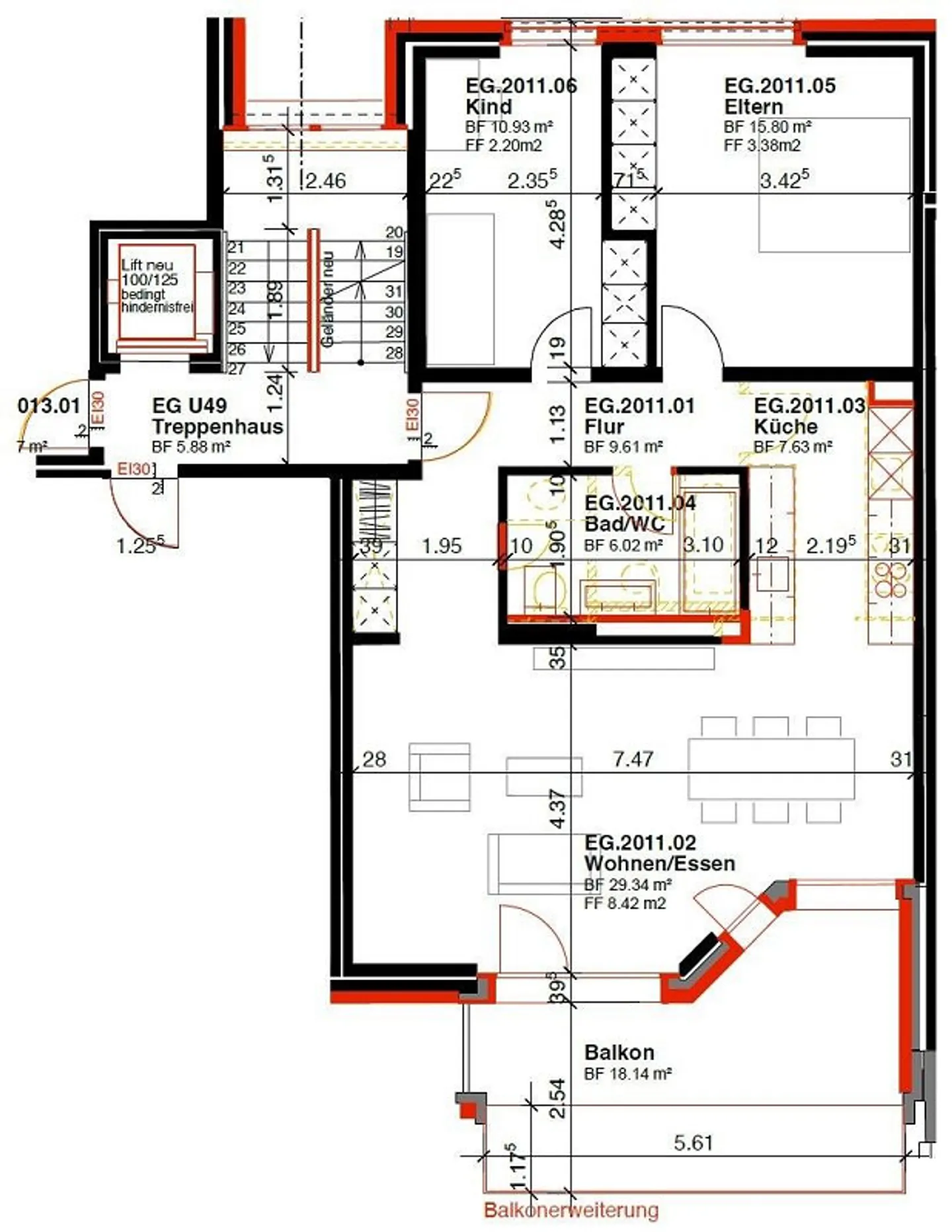 Top modern 3.5-room apartment of 79 m² on the 3rd floor - Photo 12 of 13
