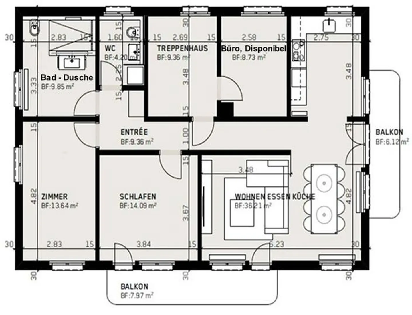 All-day sunny modern central apartment with 2 balconies - Photo 15 of 15