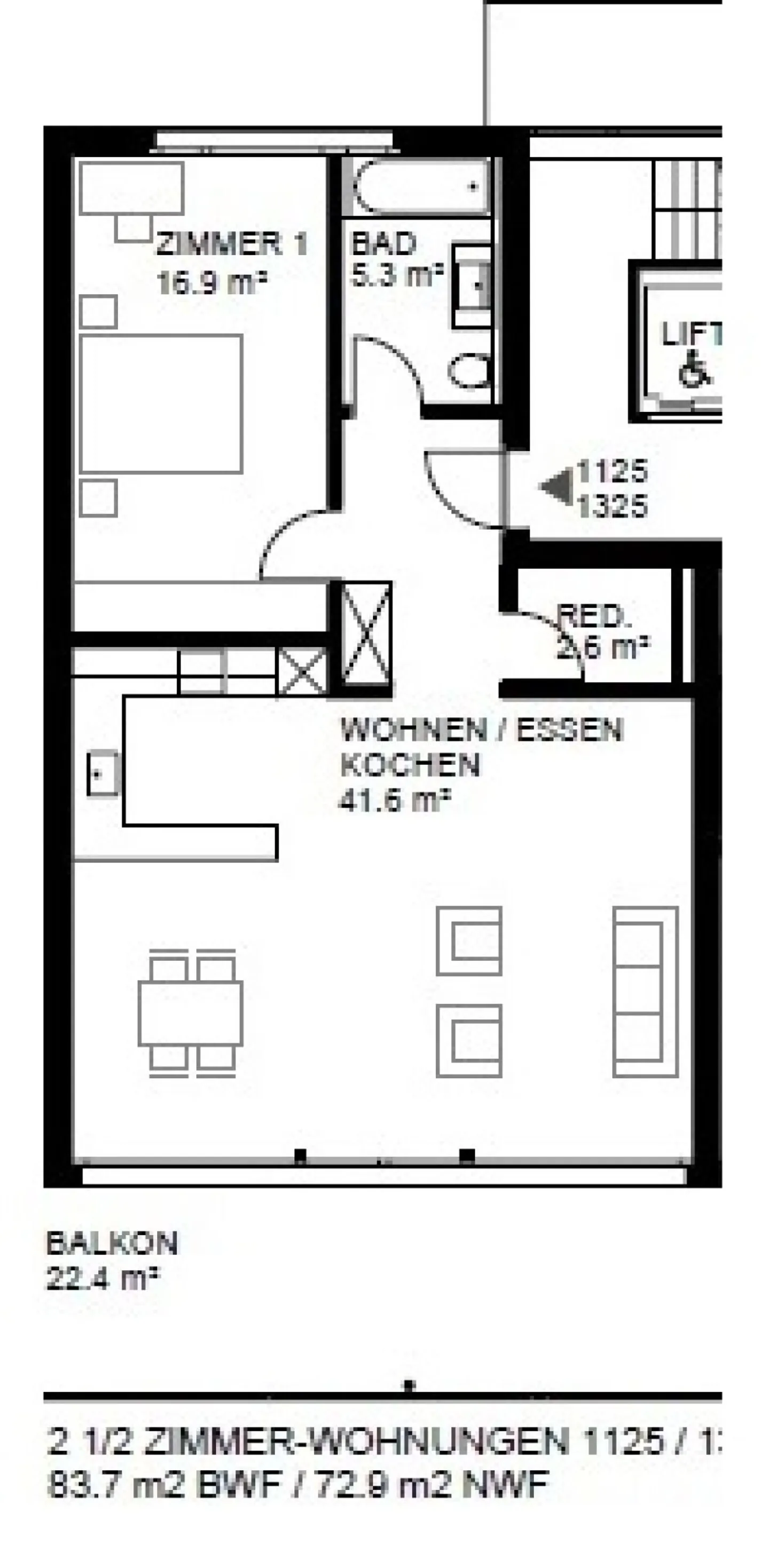 Moderno appartamento 2 1/2 locali con grande balcone - Foto 9 di 9