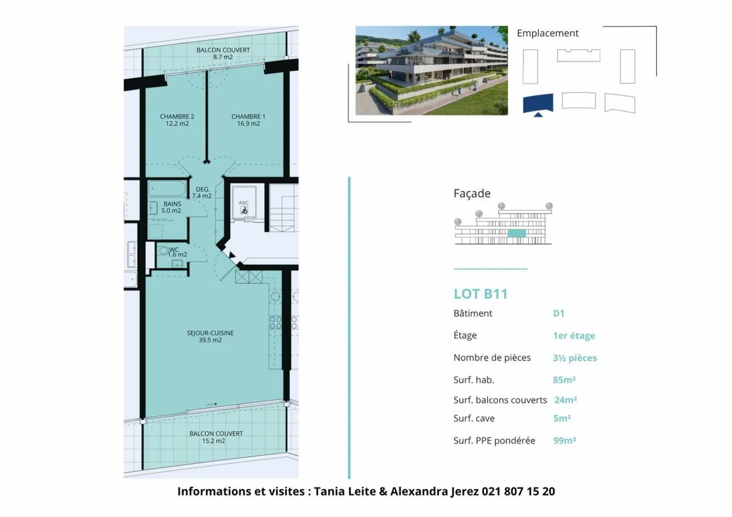 New promotion: 3.5-room apartment with covered balconies - Photo 13 of 13