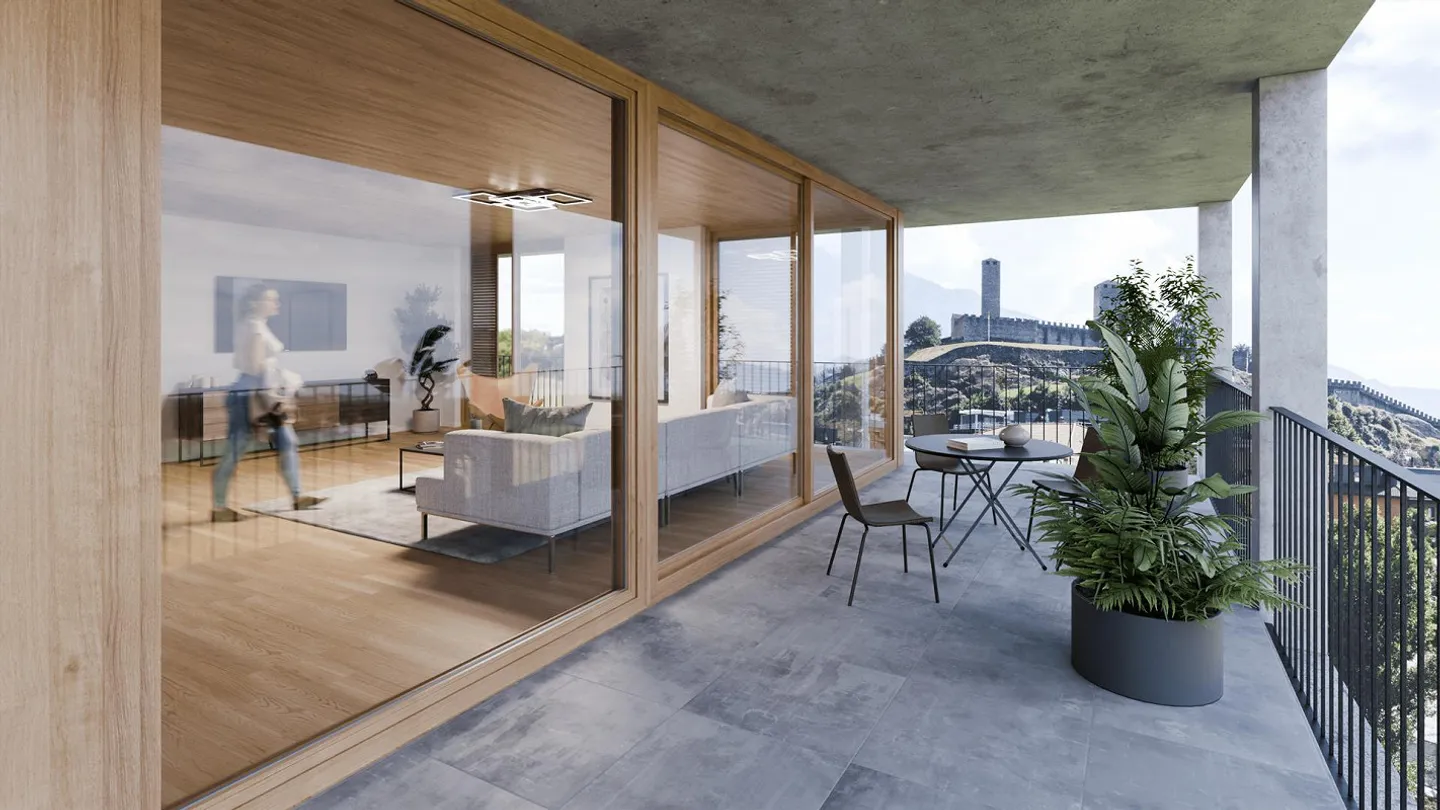 BELLINZONA ZENTRUM - Dachwohnung mit Burgblick, auch als Zweitwohnsitz - Foto 8 von 12