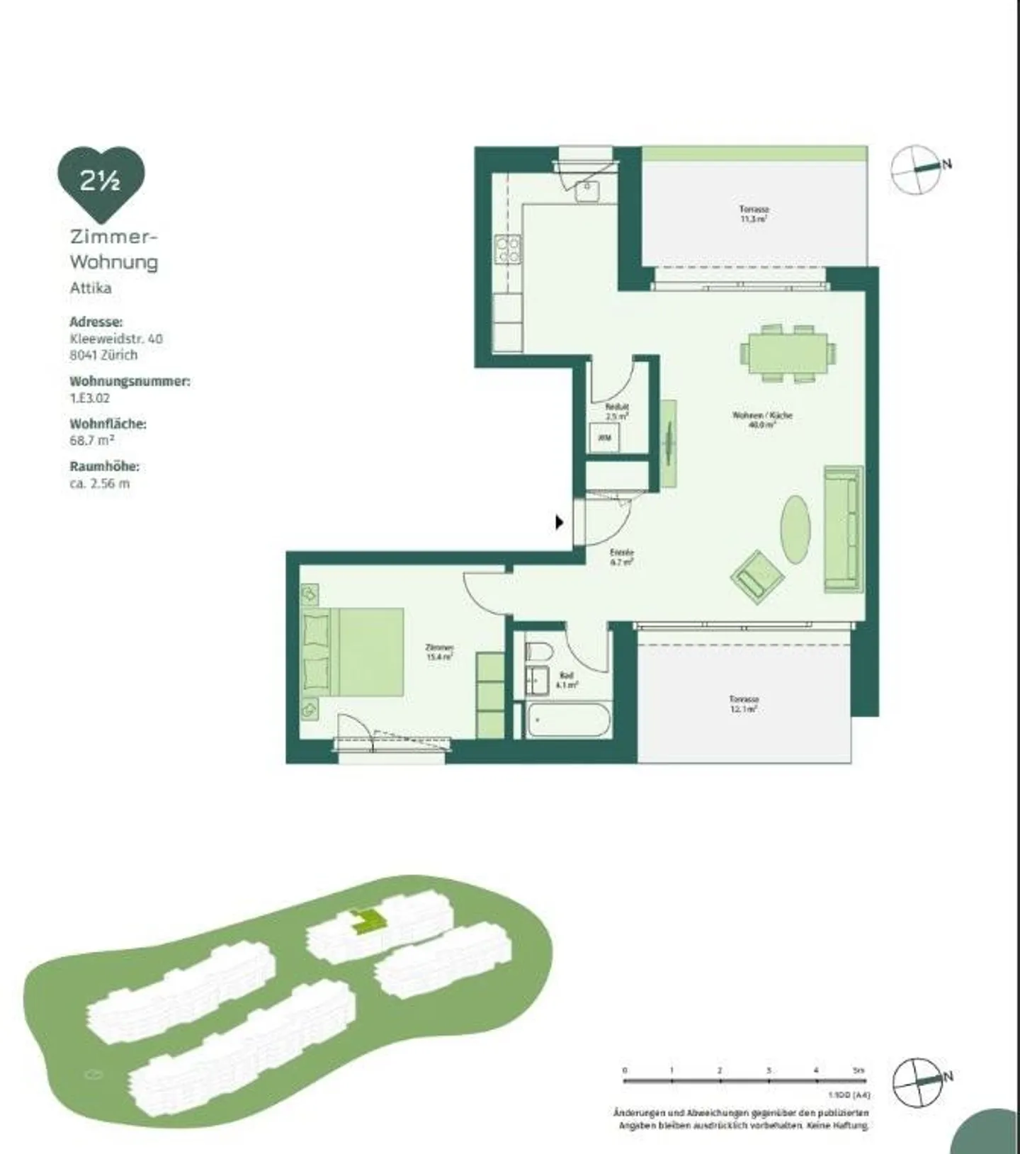 Moderne Attika-Wohnung in Zürich - Foto 6 von 6