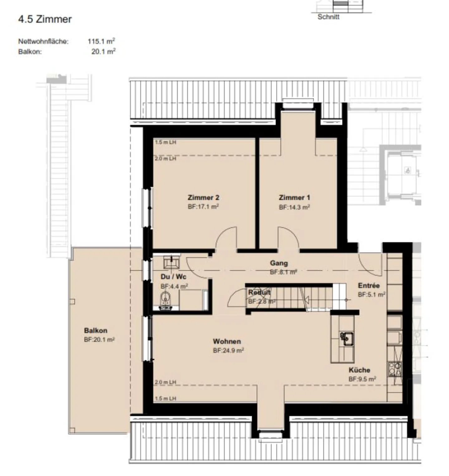 Bright modern 4.5 maisonette penthouse - Photo 11 of 12