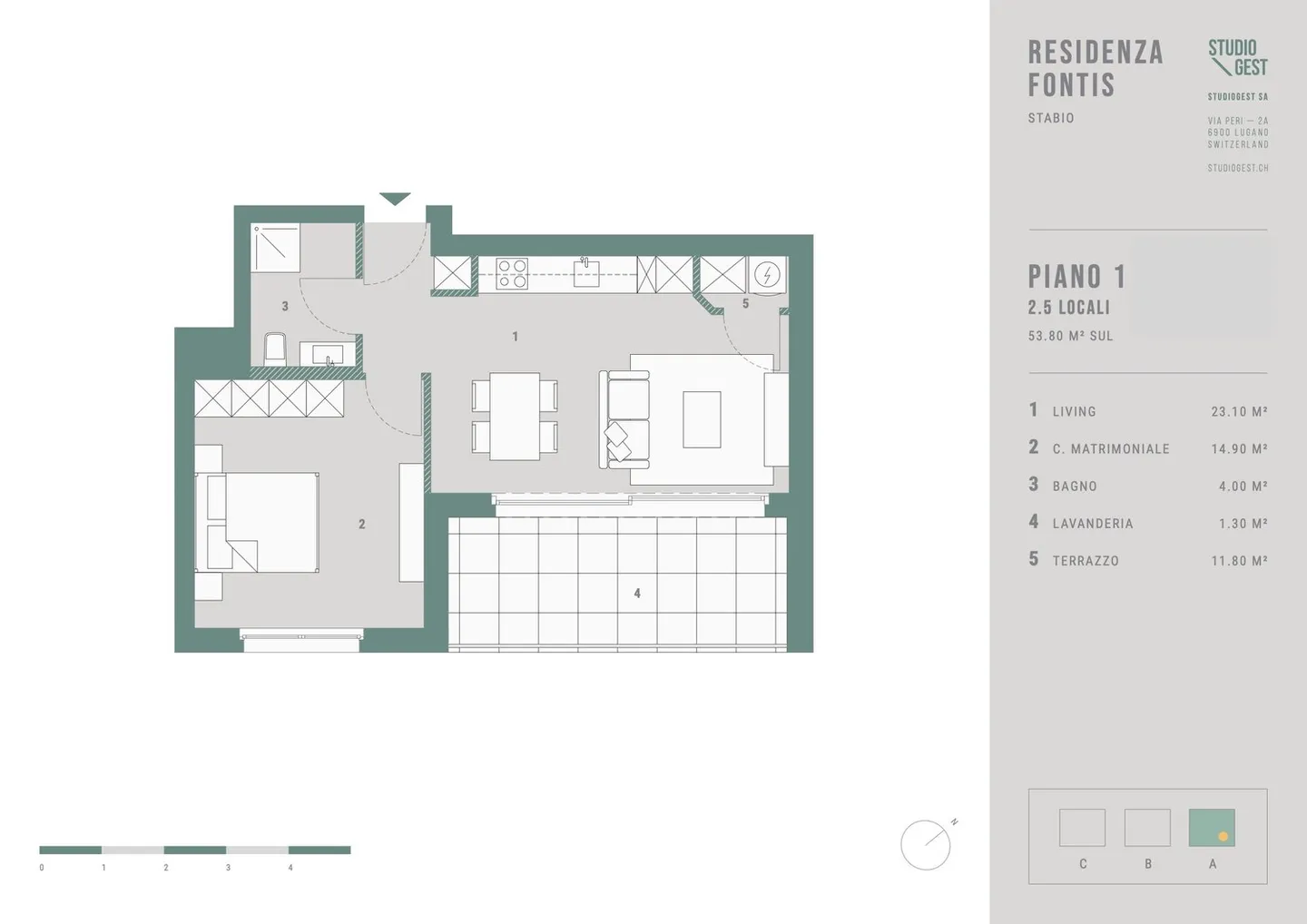 Appartements modernes de 2,5 pièces à vendre dans la Residenza Fontis, Stabio - Photo 18 sur 19