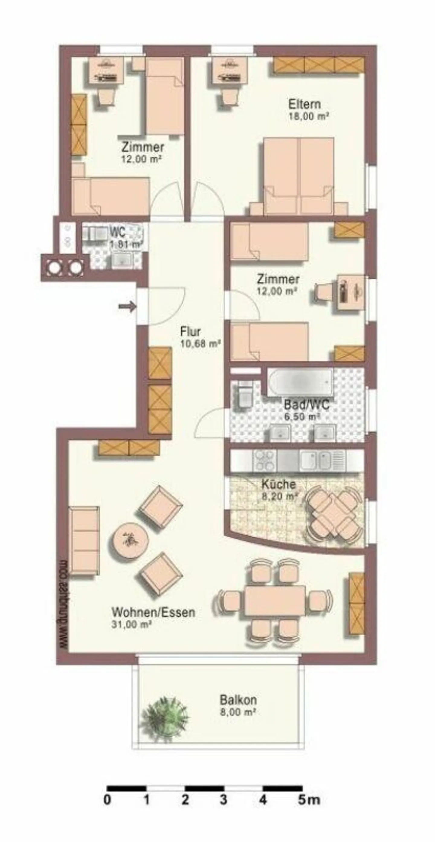 Grosszügige 4.5-Zimmer-Wohnung mit Balkon - Foto 11 von 12
