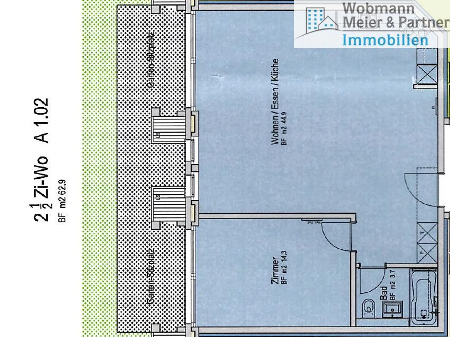 2.5-Zimmer-Garten-Wohnung im Grünen - Foto 7 von 7