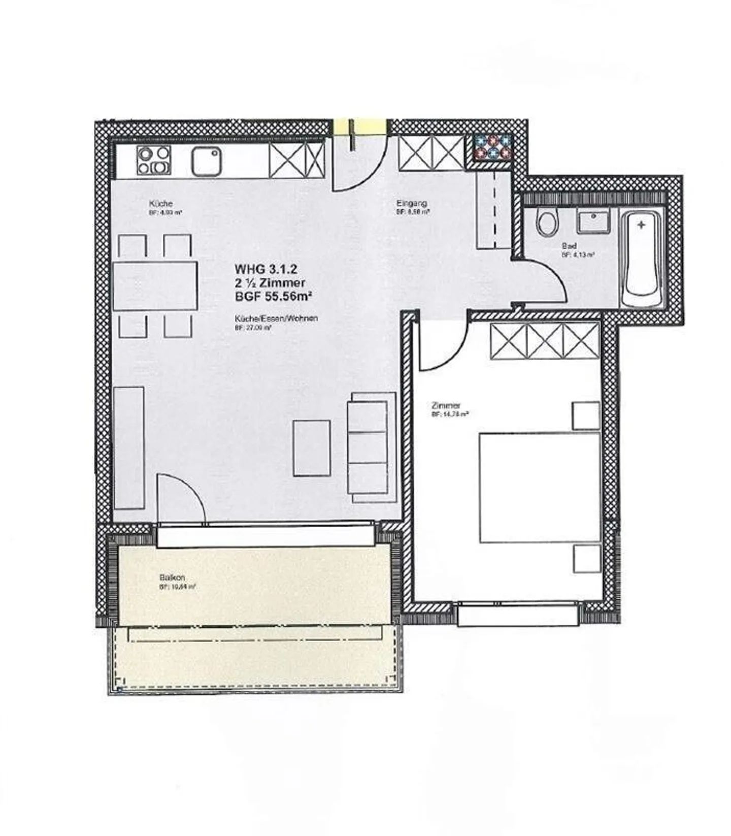 Sonnige 2.5-Zimmer-Wohnung - Foto 7 von 7