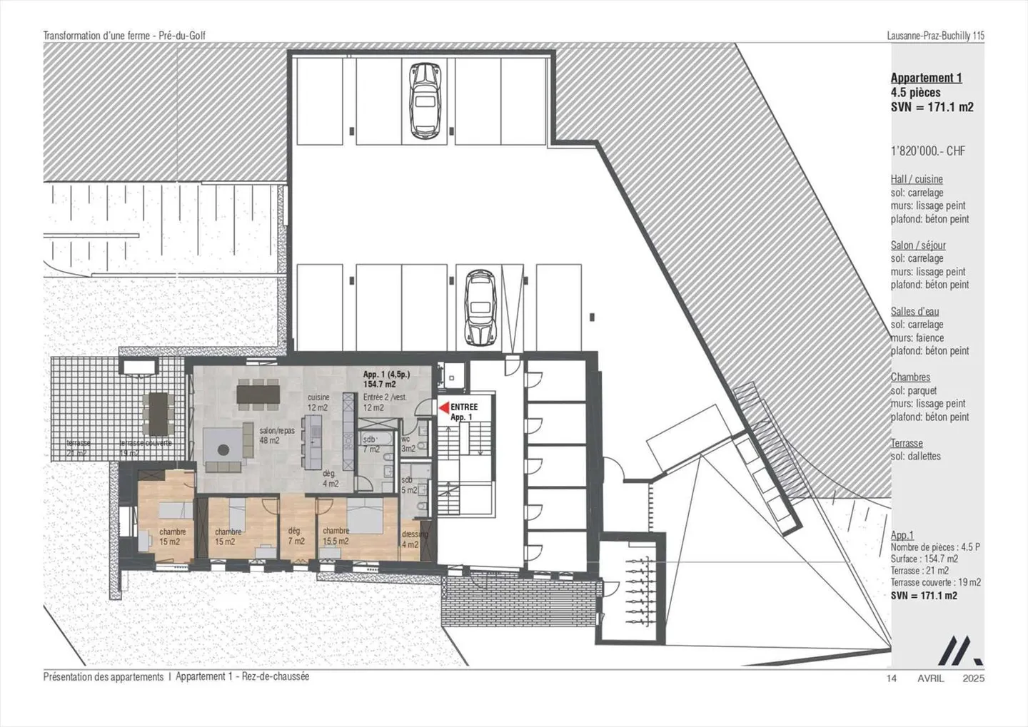 Wohnung 4.5 Zimmer in Lausanne - Foto 8 von 9