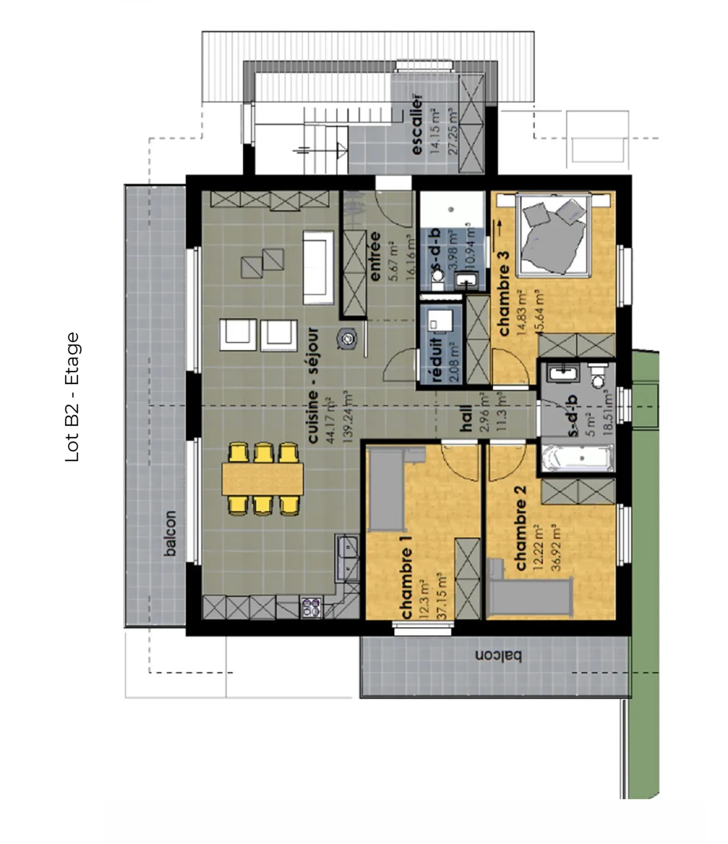 Élégant appartement de 4,5 pièces aux combles avec sous-sol et double garage. - Photo 14 sur 17