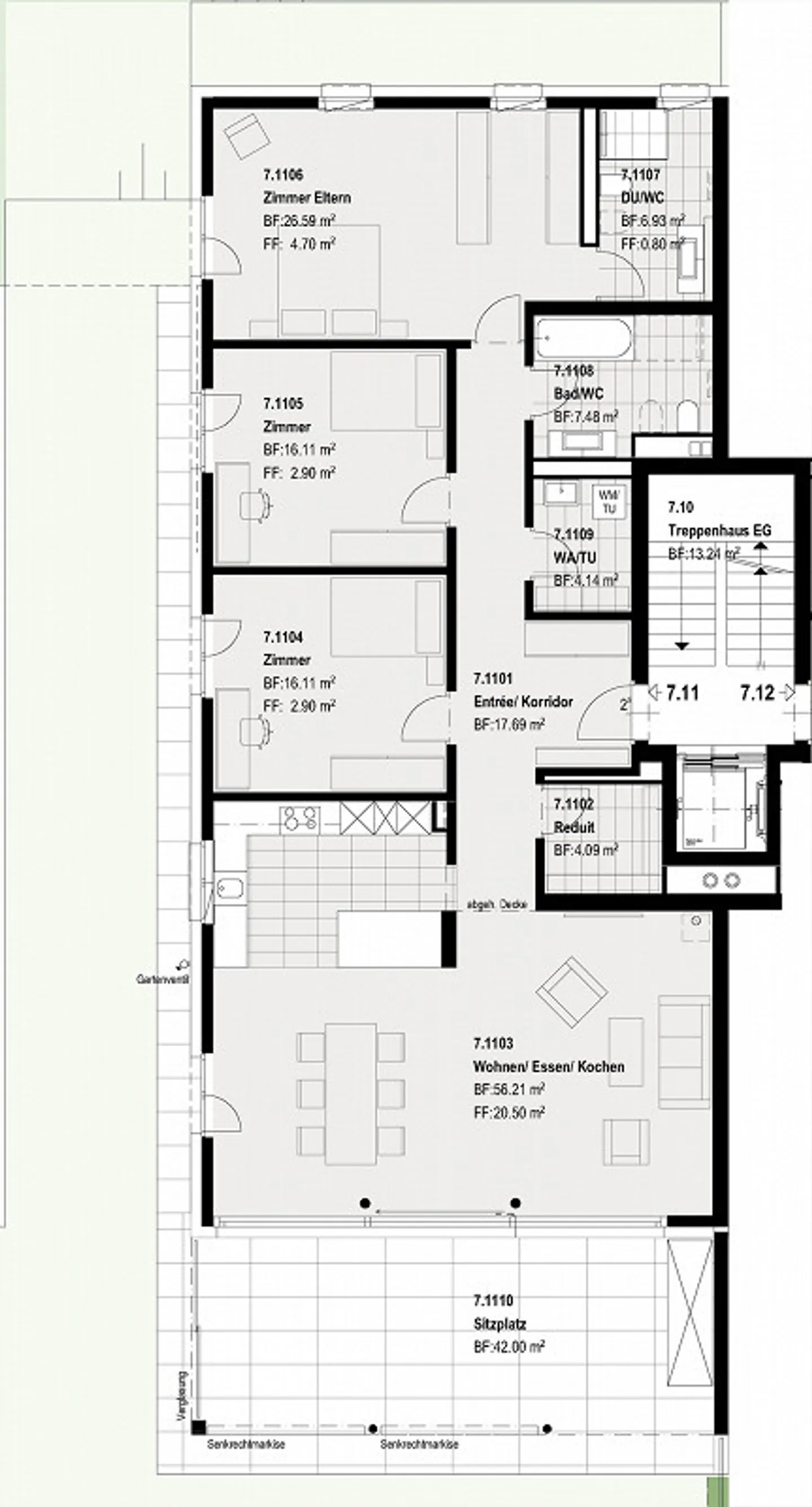 Moderno appartamento giardino di 4,5 locali in standard Minergie - Foto 5 di 5