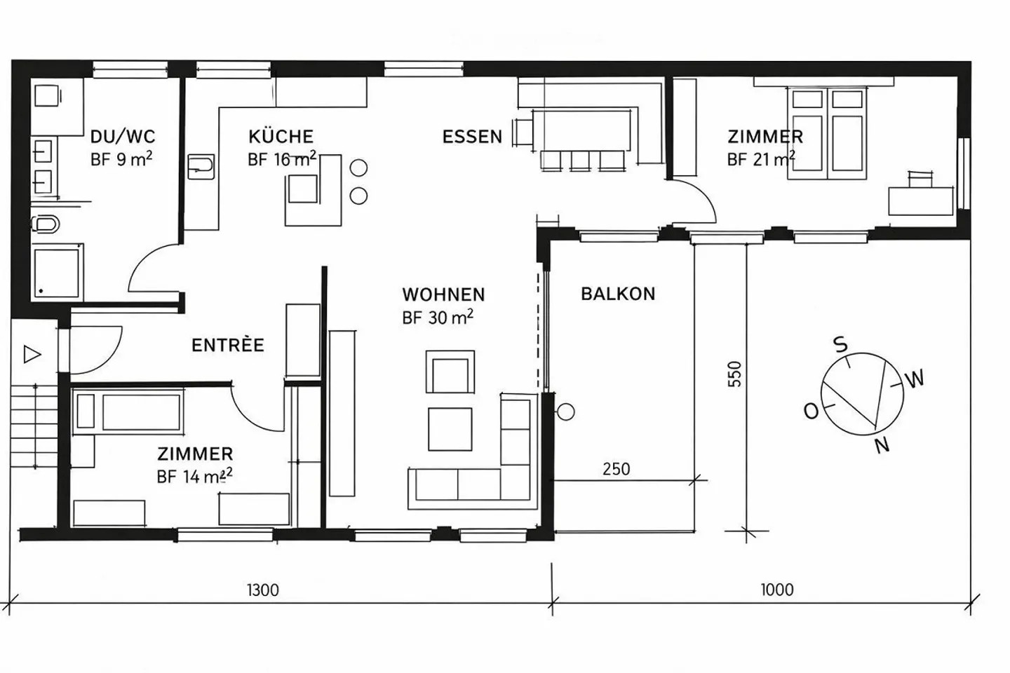 Appartement exclusif de 3,5 pièces à Ermensee avec vue sur la montagne - Photo 8 sur 8