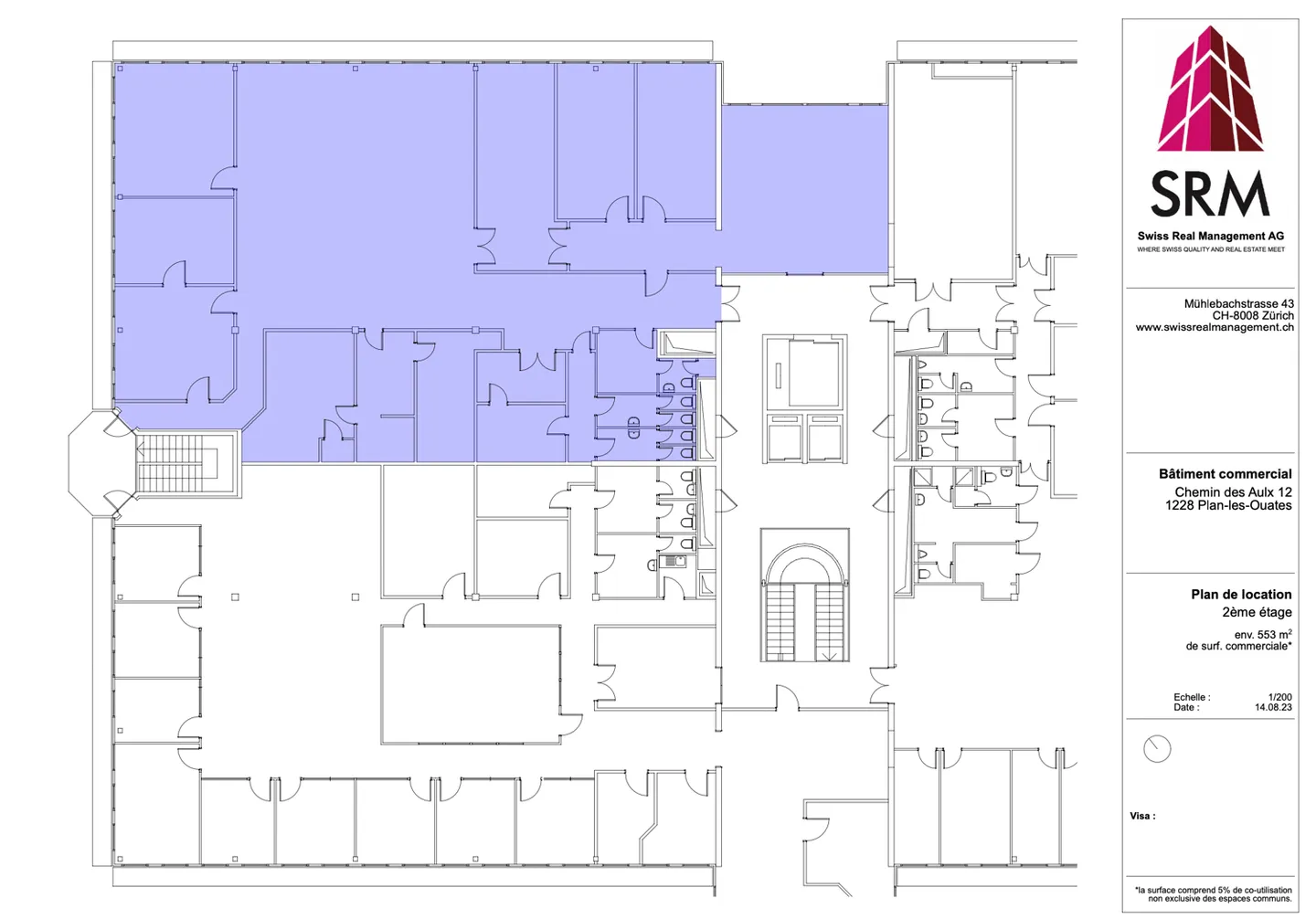 553m2 Bureaux / Industrie au 2ème étage du CTN 12 à Plan-les-Ouates - Photo 2 sur 7
