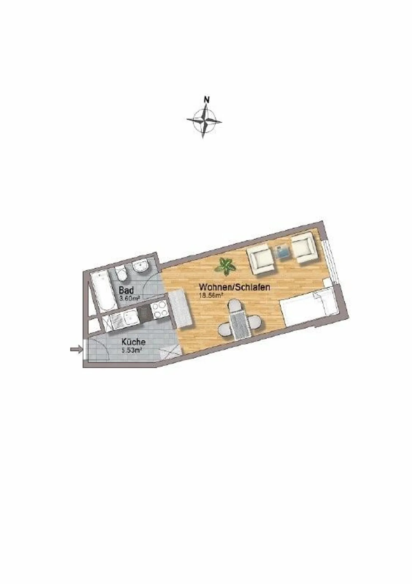 Renoviertes Studio in Stadtnähe - Foto 5 von 5