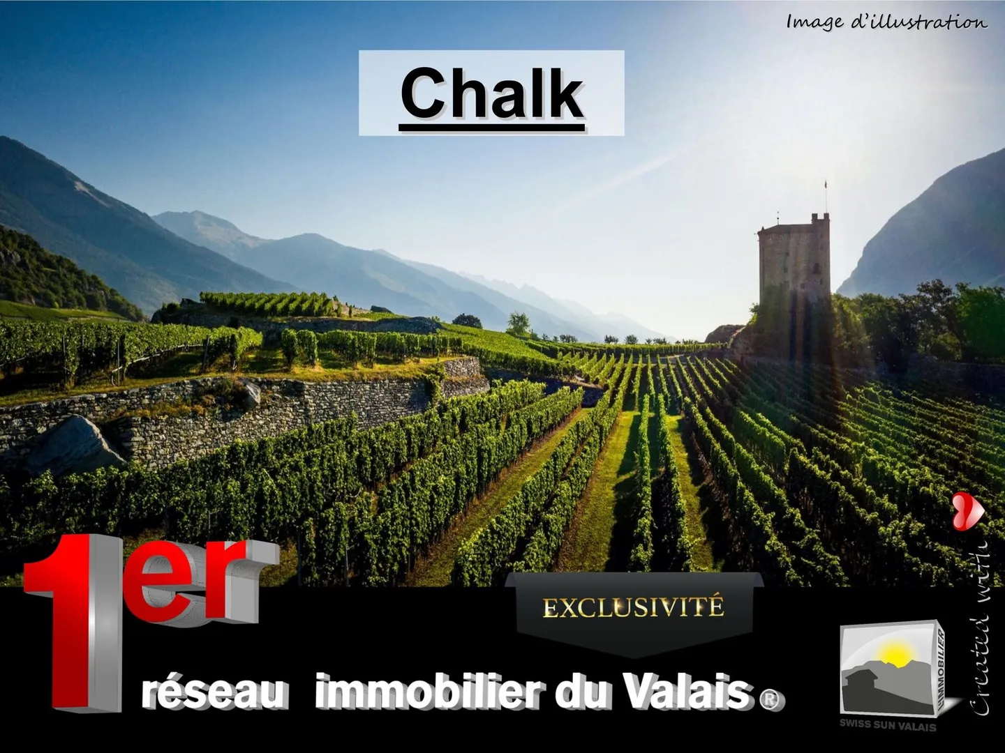 SIERRE/ Io sono "CHALK": Vigneto su pali nella 1ª zona di oltre 4'700 m² in vendita in Vallese - Foto 1 di 2
