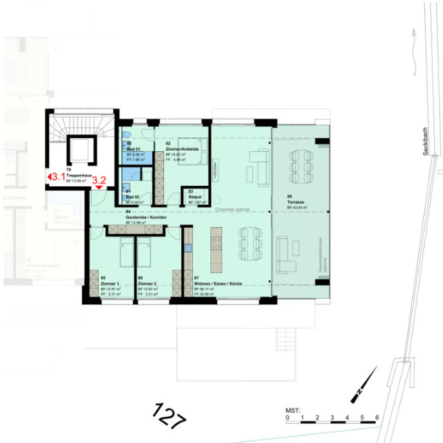 New construction project: 4.5-room penthouse apartment in Untereggen - Photo 9 of 10