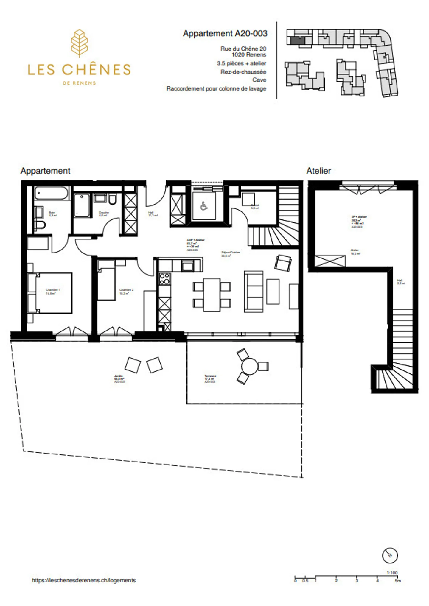 Appartamento nuovo di 3,5 stanze con giardino e stanza annessa (laboratorio) - Foto 10 di 13