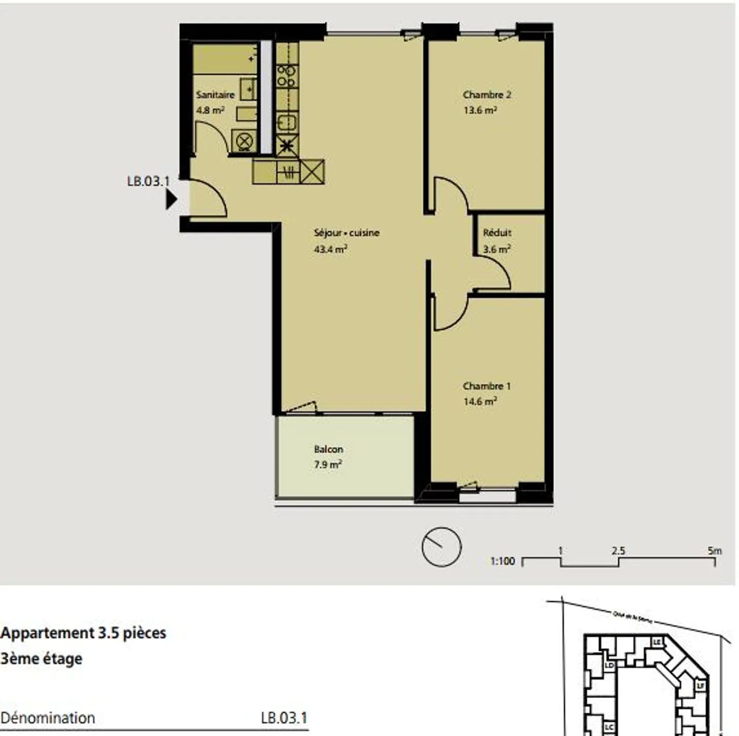 3,5-Zimmer-Wohnung zur Miete in Delémont 1 - Foto 5 von 5