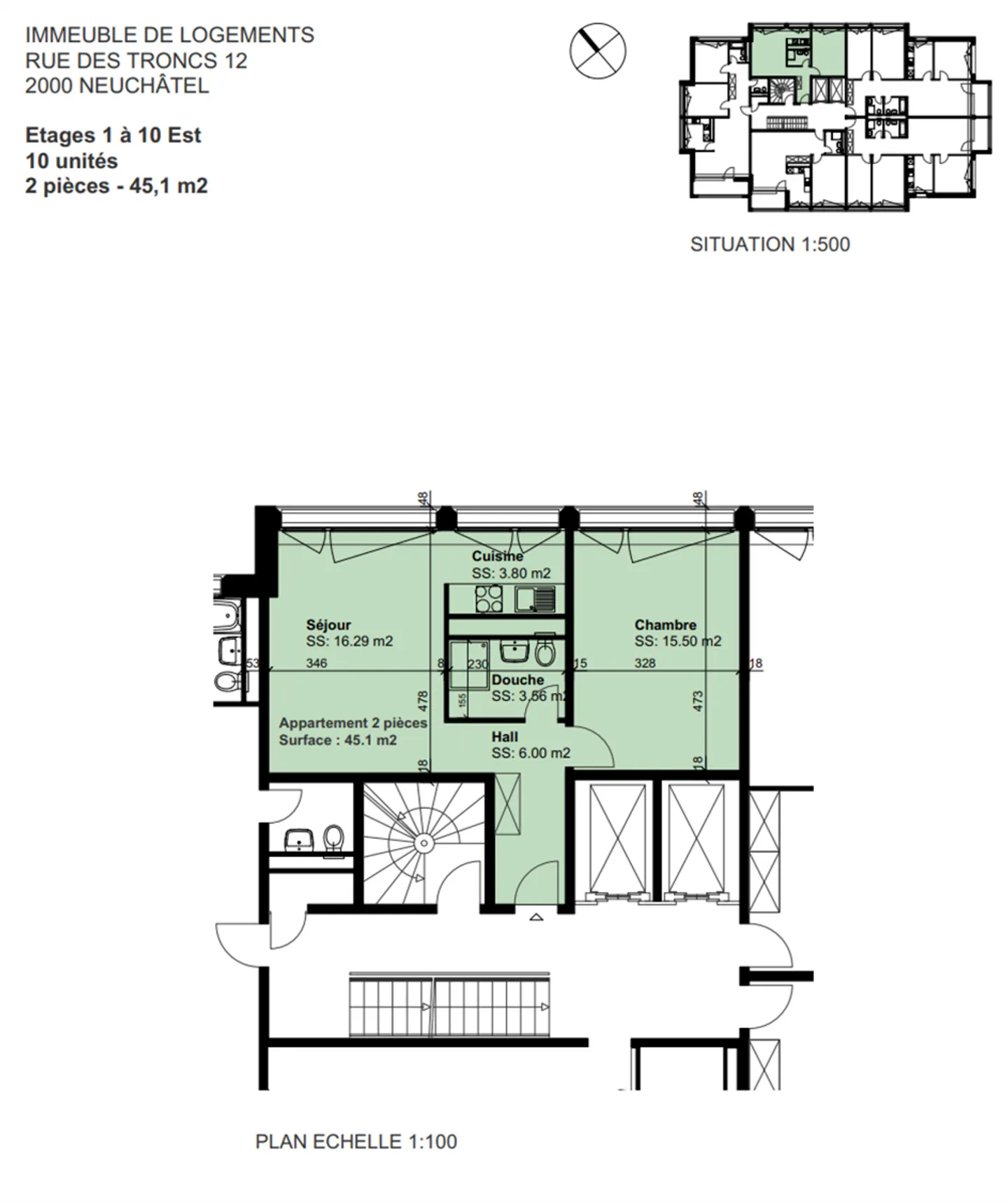 Schöne 2-Zimmer-Wohnung, die 2022 vollständig renoviert wurde - Foto 8 von 9