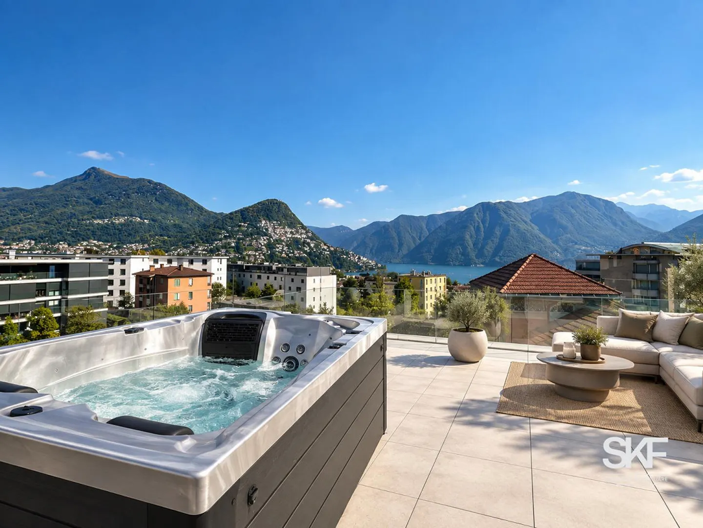 MASSAGNO - À VENDRE PENTHOUSE NEUF AVEC TERRASSE VUE SUR LE LAC - Photo 12 sur 15