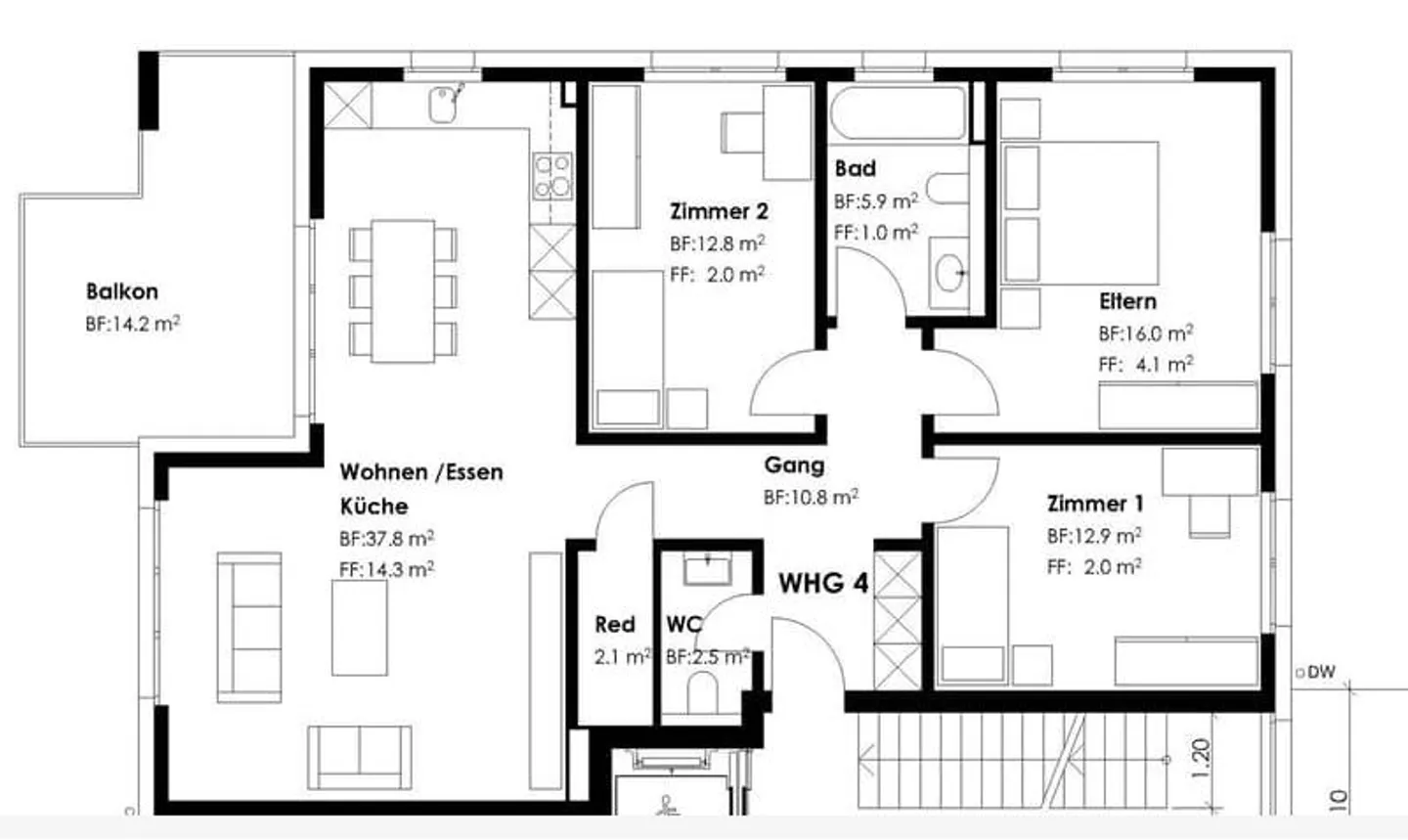 Moderne 4.5-Zimmer-Wohnung in Reinach - Foto 3 von 3