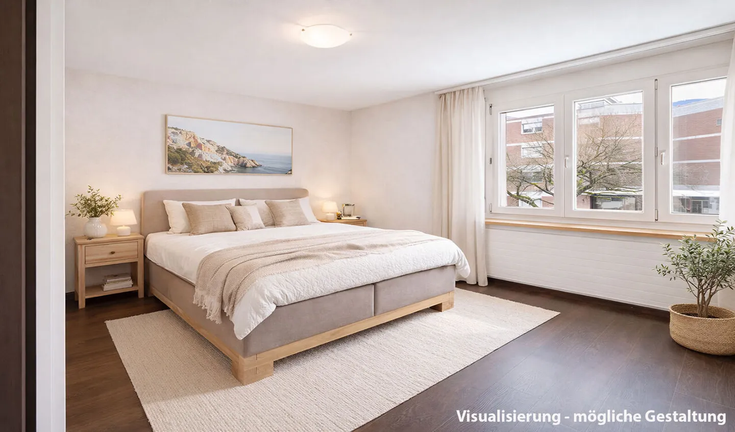 Central living: bright 4.5-room apartment with balcony - Photo 8 of 10