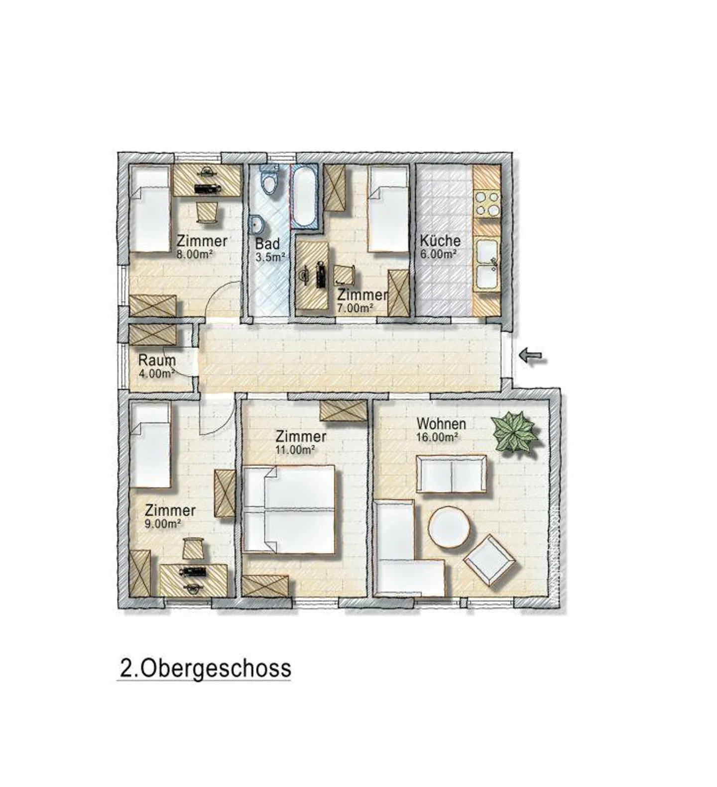 Grosszügige 5-Zimmer Wohnung - Foto 9 von 10