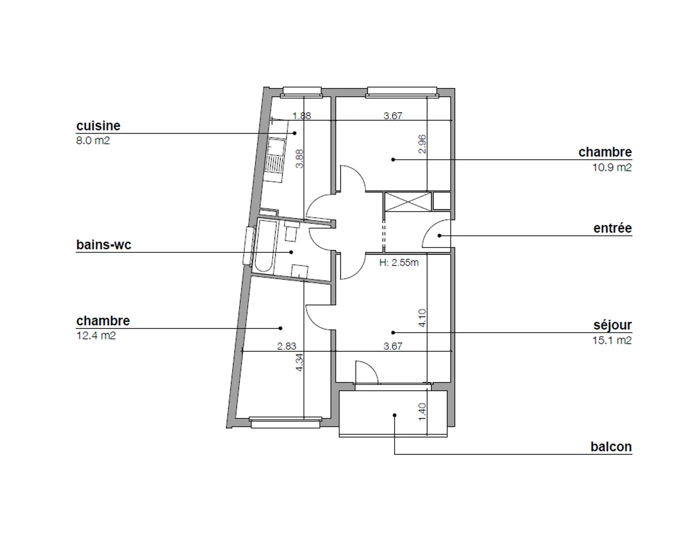Appartement à louer - Photo 2 sur 7