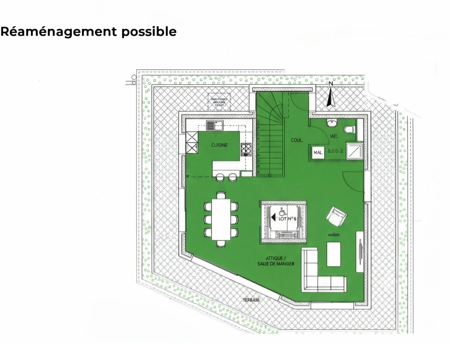 Magnifique duplex en attique de 165 m² avec terrasse entre Lausanne et Pully, proche de toutes les commodités - Photo 6 sur 13