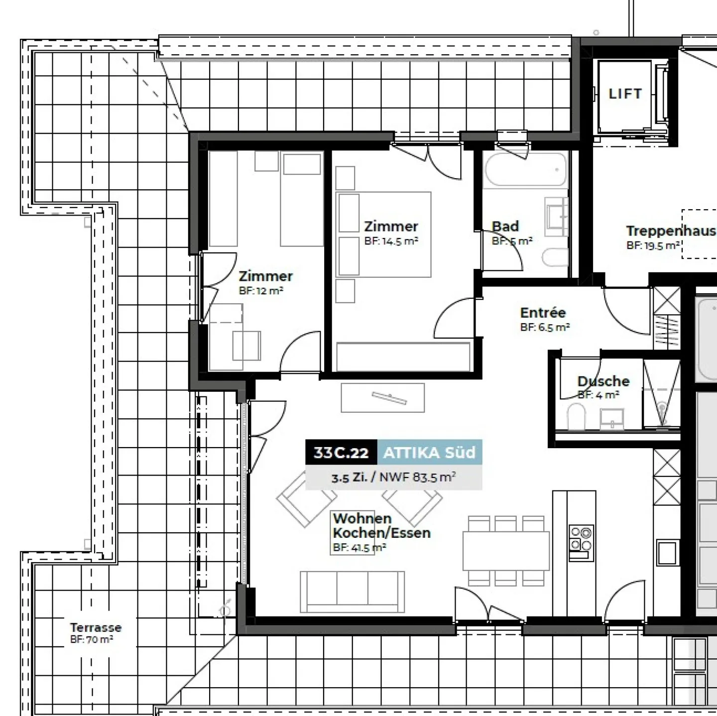 Erstvermietung 3,5 Zi. Attika-Wohnung Süd - Photo 14 of 15