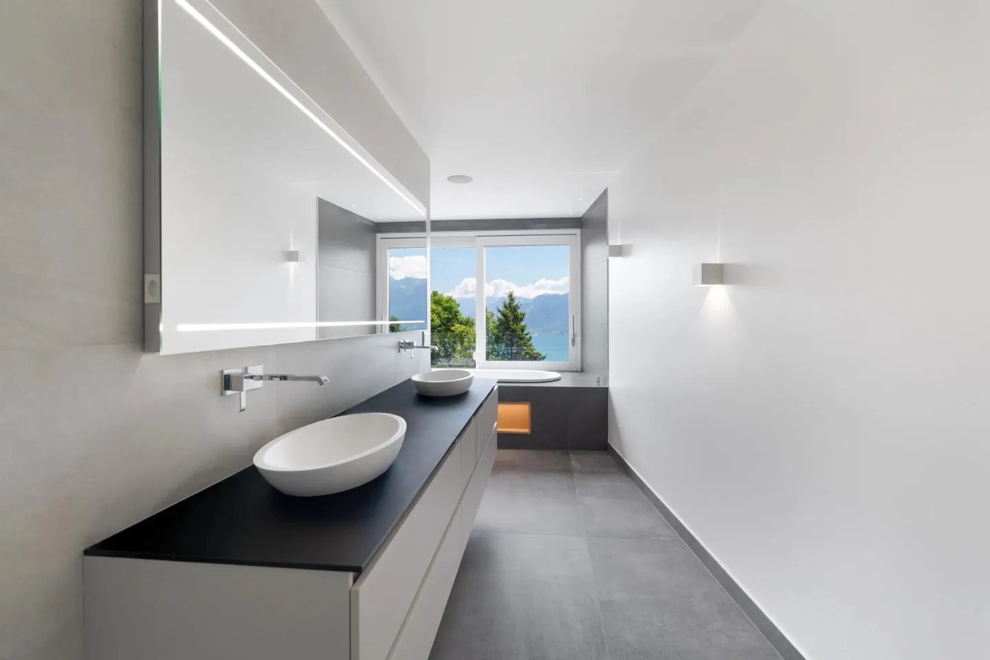 Außergewöhnliche zeitgenössische Villa mit Panoramablick auf den Genfersee und die Alpen - Foto 7 von 13