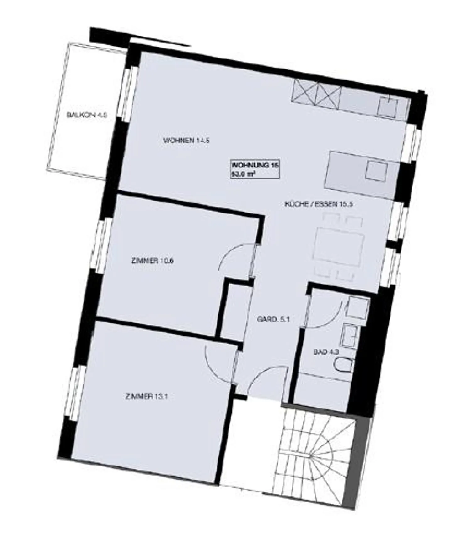 Appartamento attraente di 3,5 stanze - Foto 7 di 7