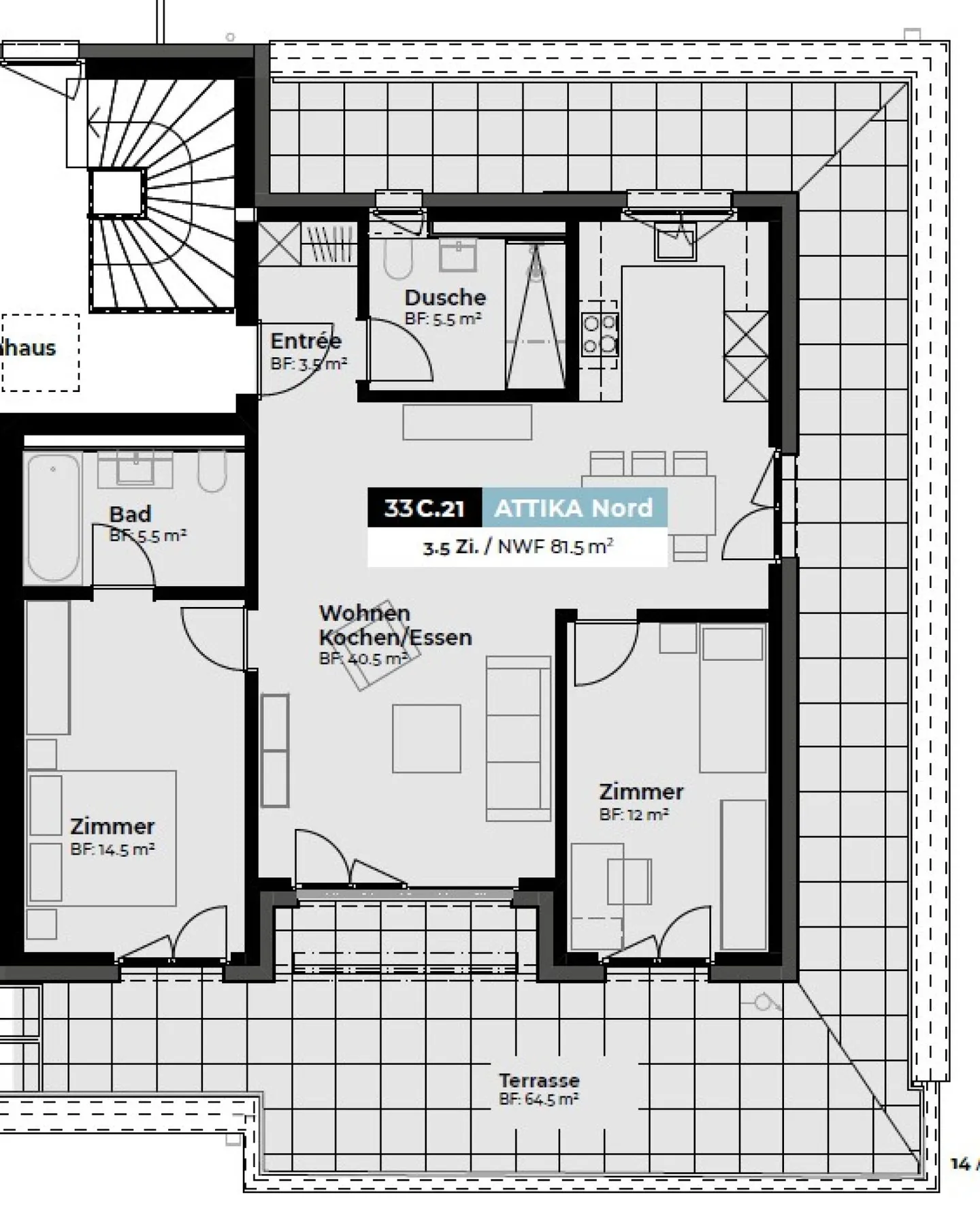 Belp 3,5 Zi. Attika-Wohnung Erstvermietung - Photo 14 of 15