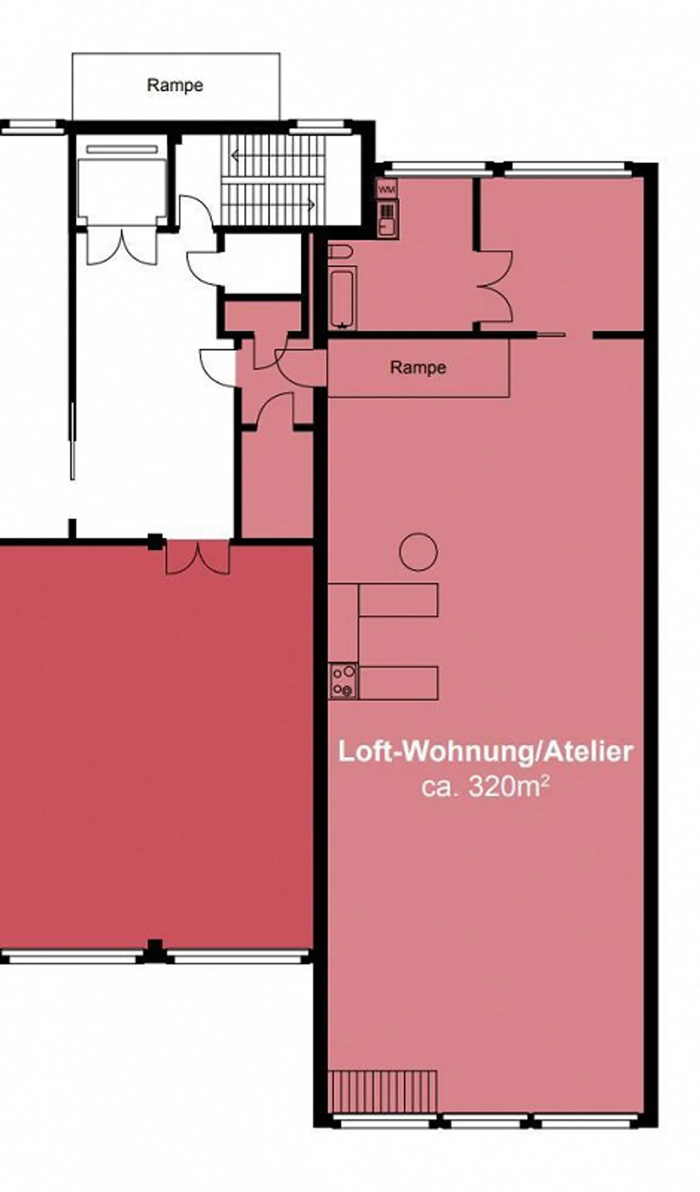 Einzigartige Loft-Wohnung mit 320 m2 Wohnfläche - Foto 6 von 6