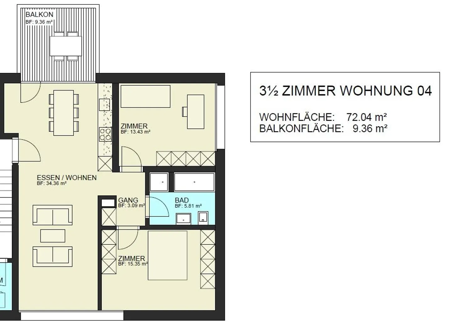 Appartement moderne de 3,5 pièces à louer à Herisau - Photo 6 sur 7