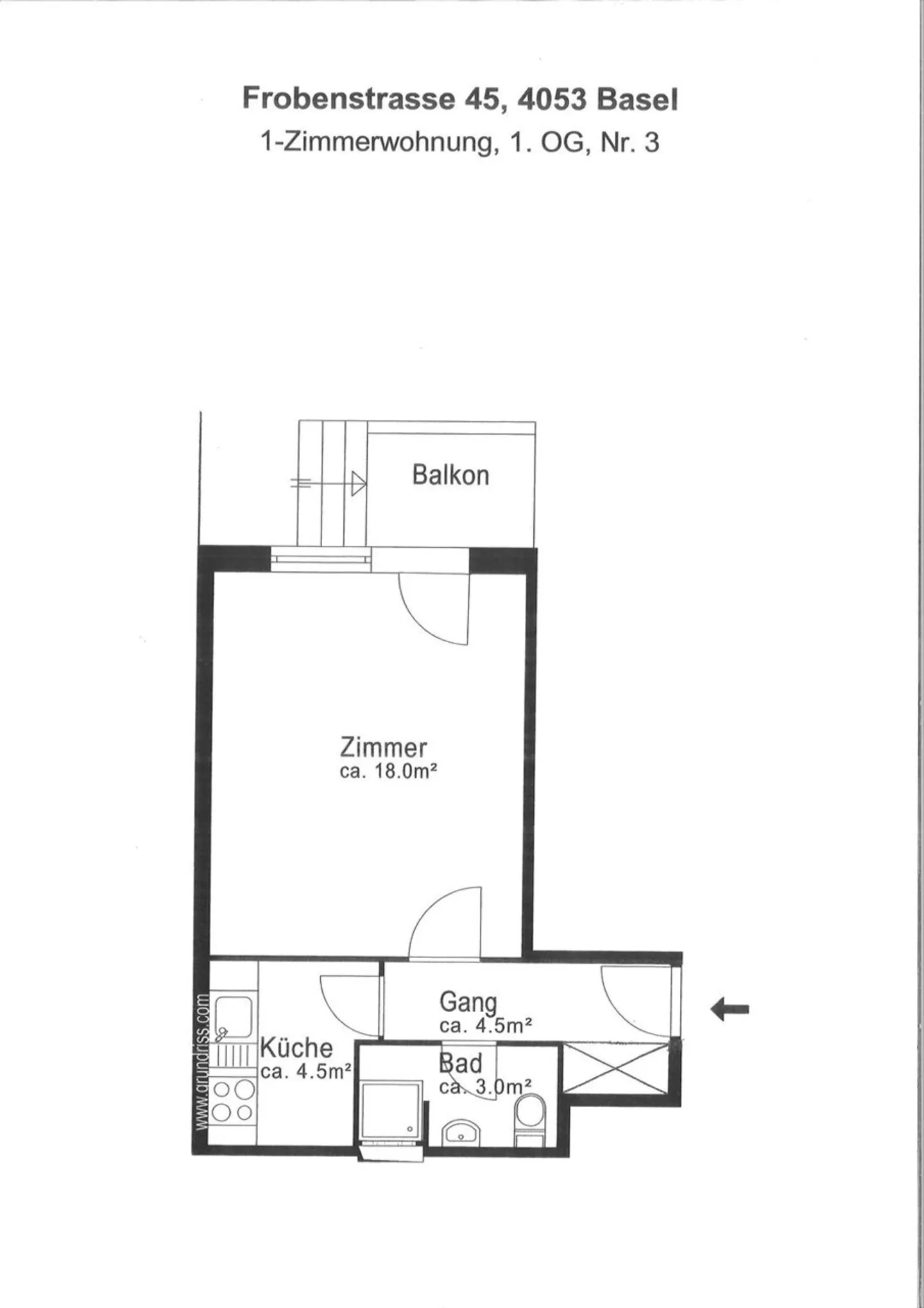 Charmantes Studio in Gundeli - Foto 5 von 5