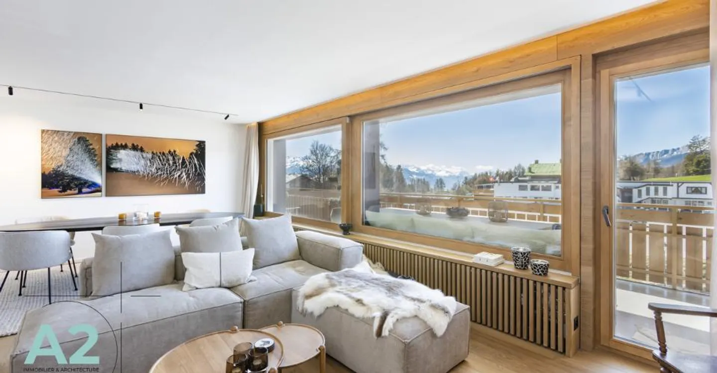 Außergewöhnliche Wohnung im Zentrum von Crans-Montana, Panoramablick - Foto 3 von 11