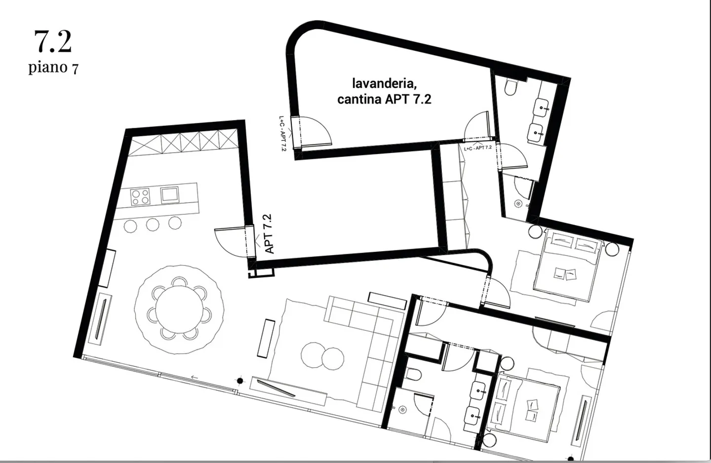 Penthouse for sale in Lugano 4.5 rooms with terrace, garden and view - Photo 13 of 16
