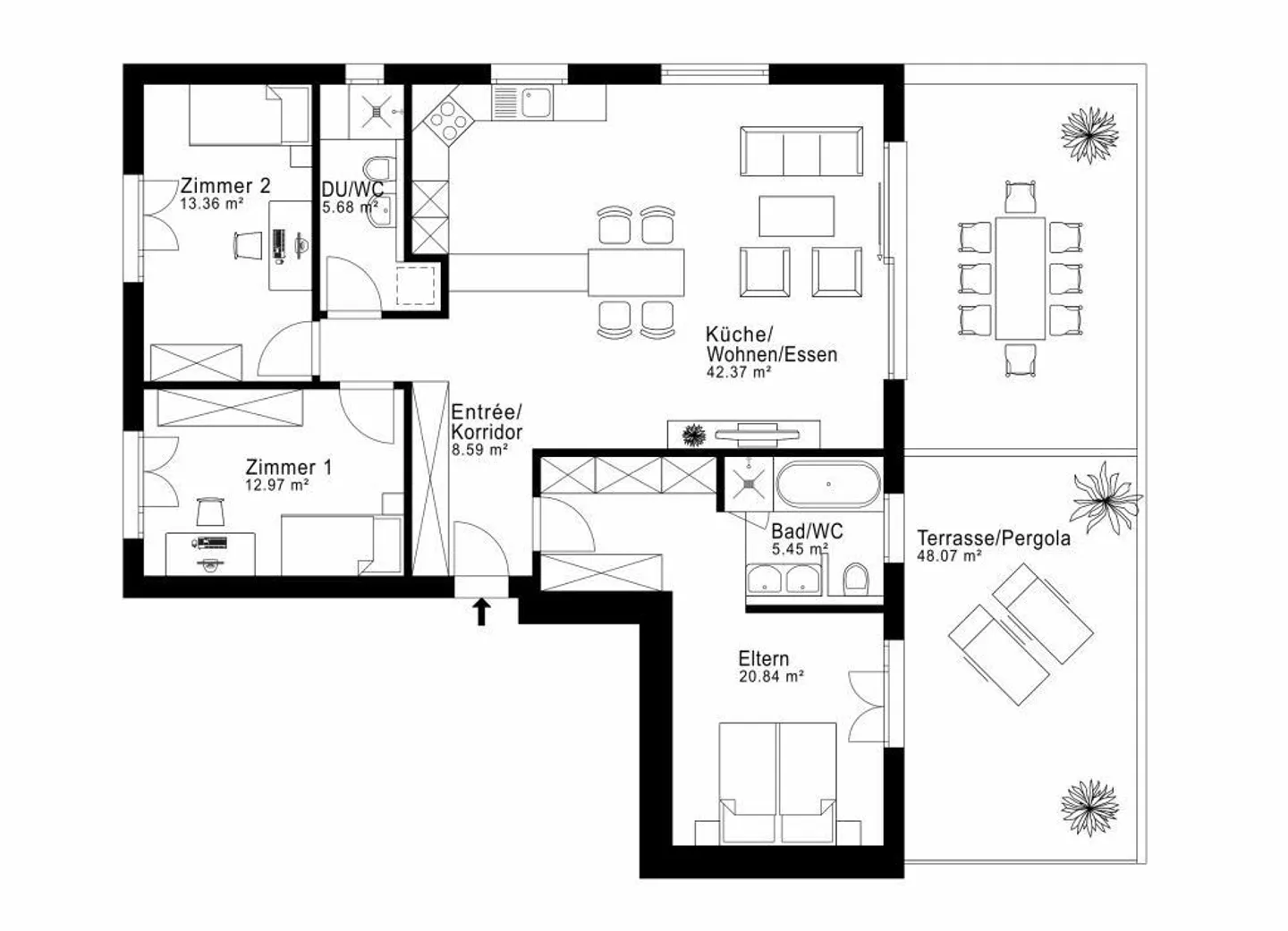 Condominio moderno di 4,5 stanze in una posizione tranquilla - Foto 4 di 4